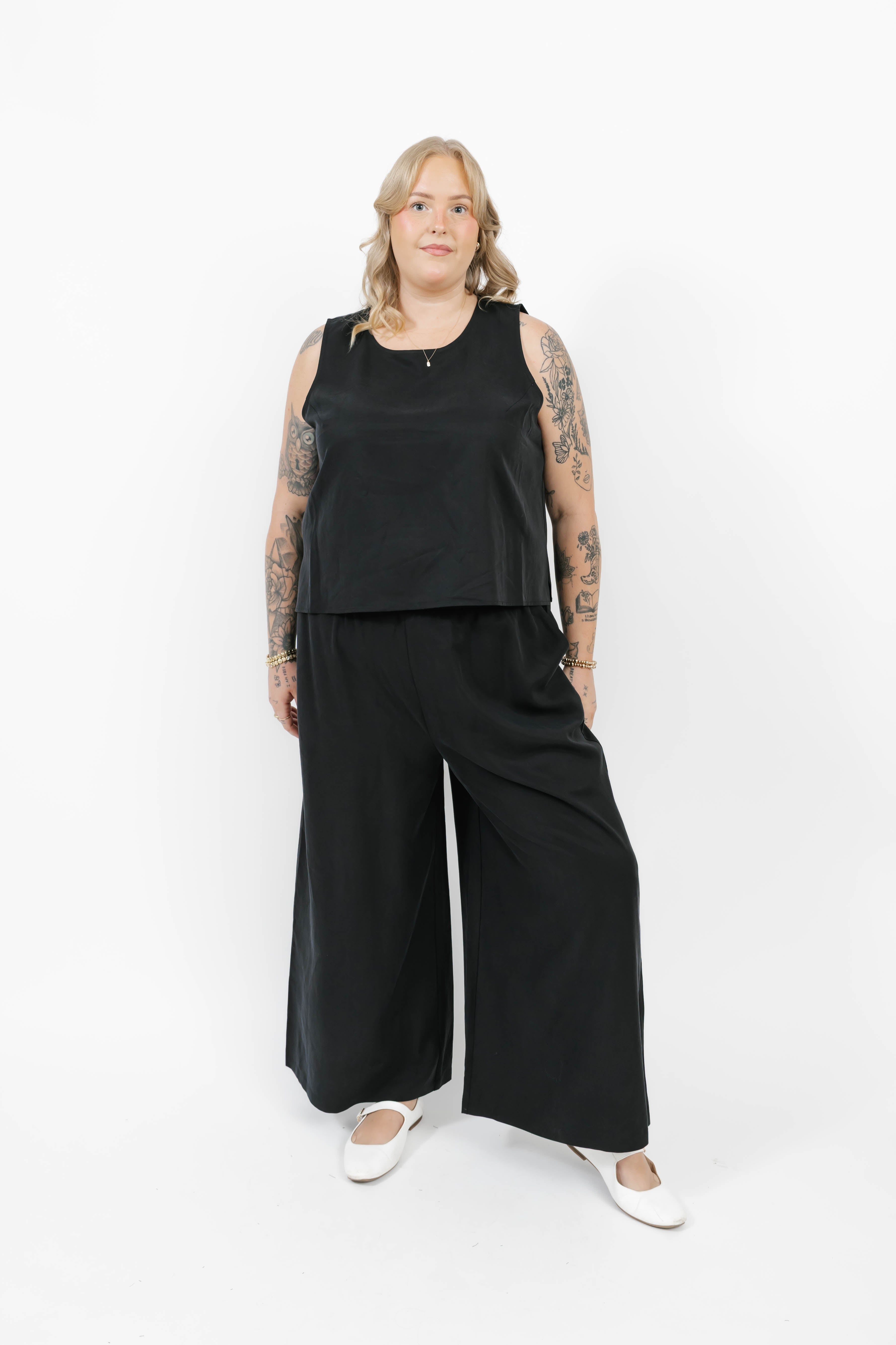 Celine Wide Leg Pants in Soft Black