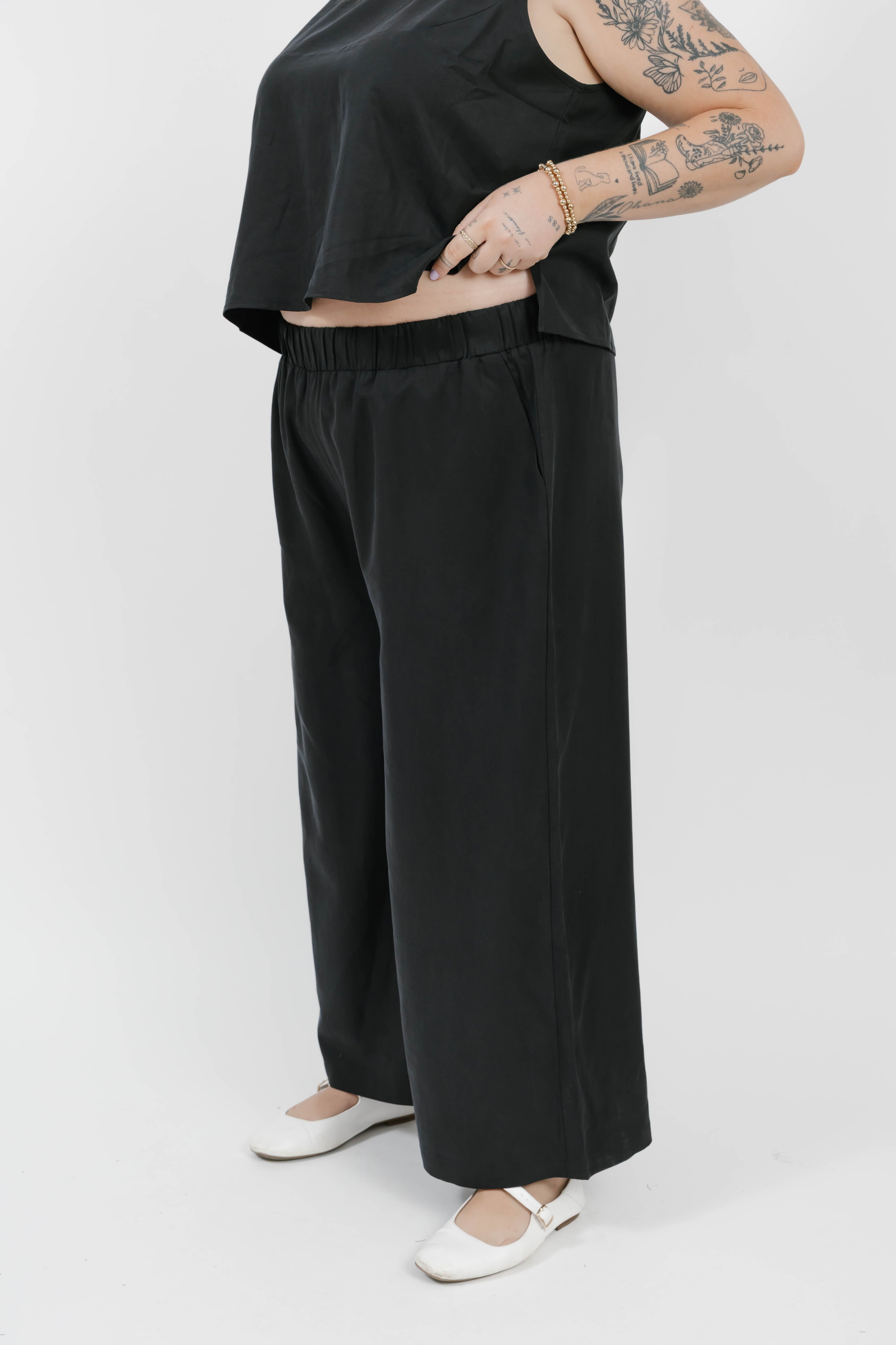 Celine Wide Leg Pants in Soft Black