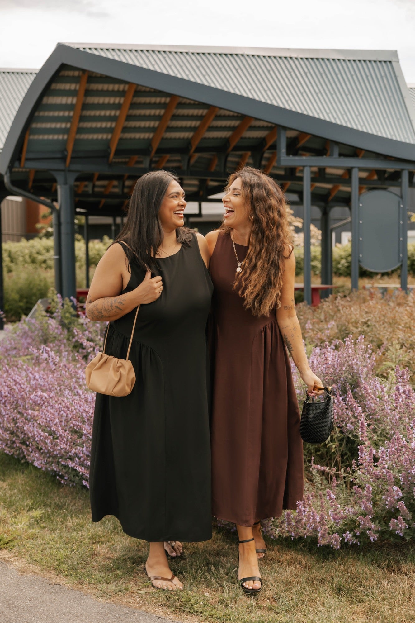 Grace Midi Dress in Midnight Black