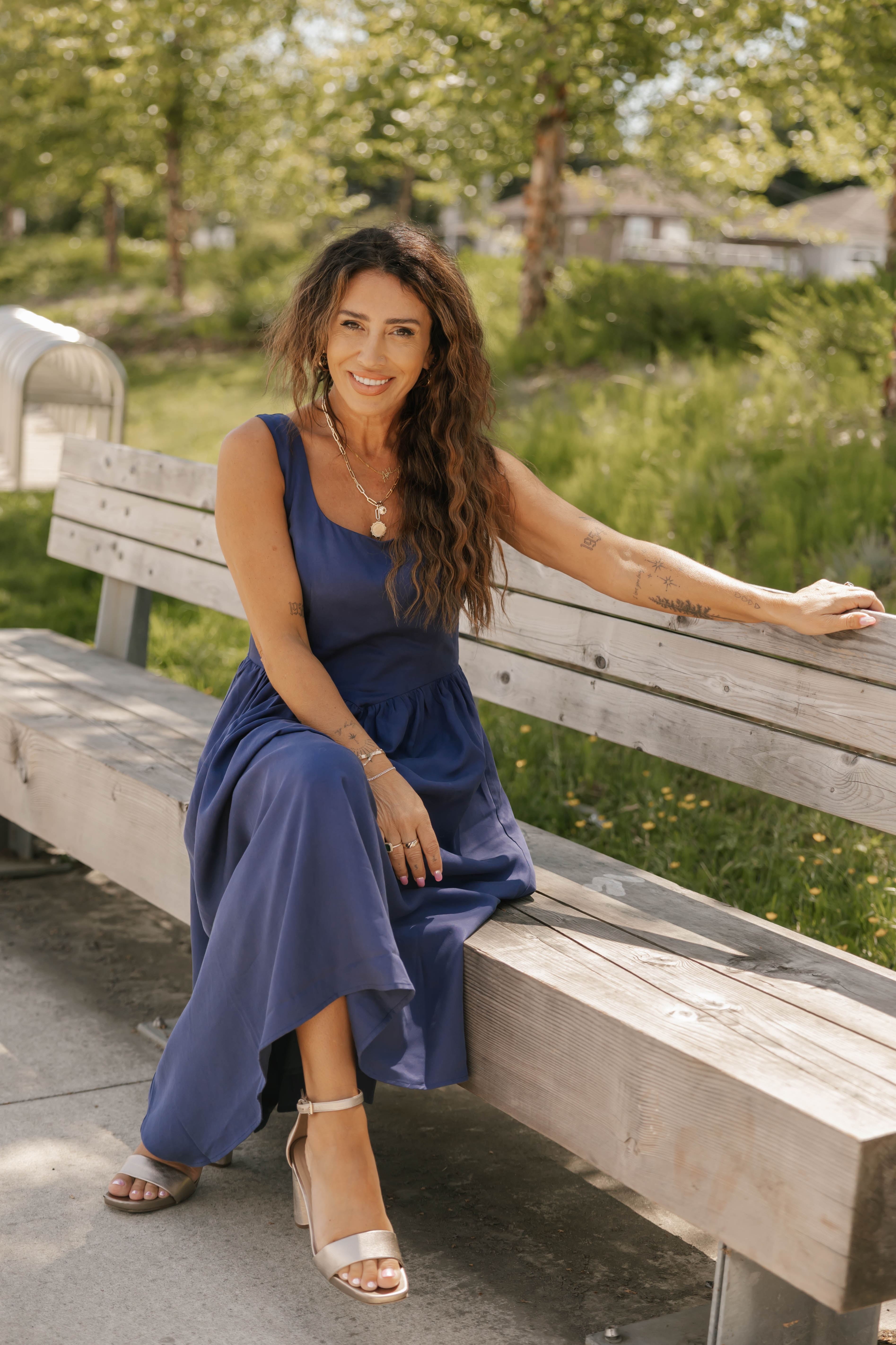 Georgia Midi Dress in True Navy