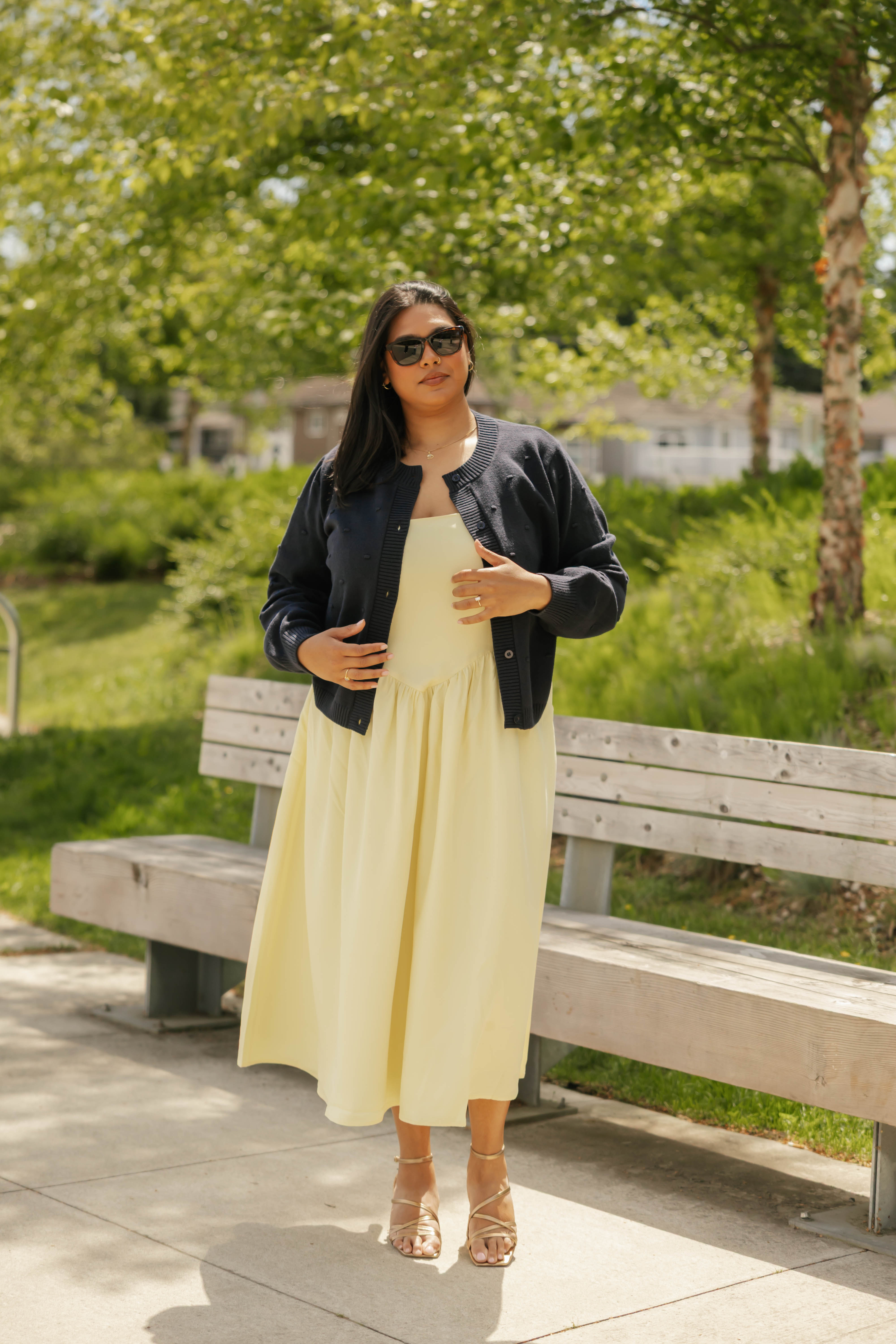 Dot Cardigan in Dark Navy