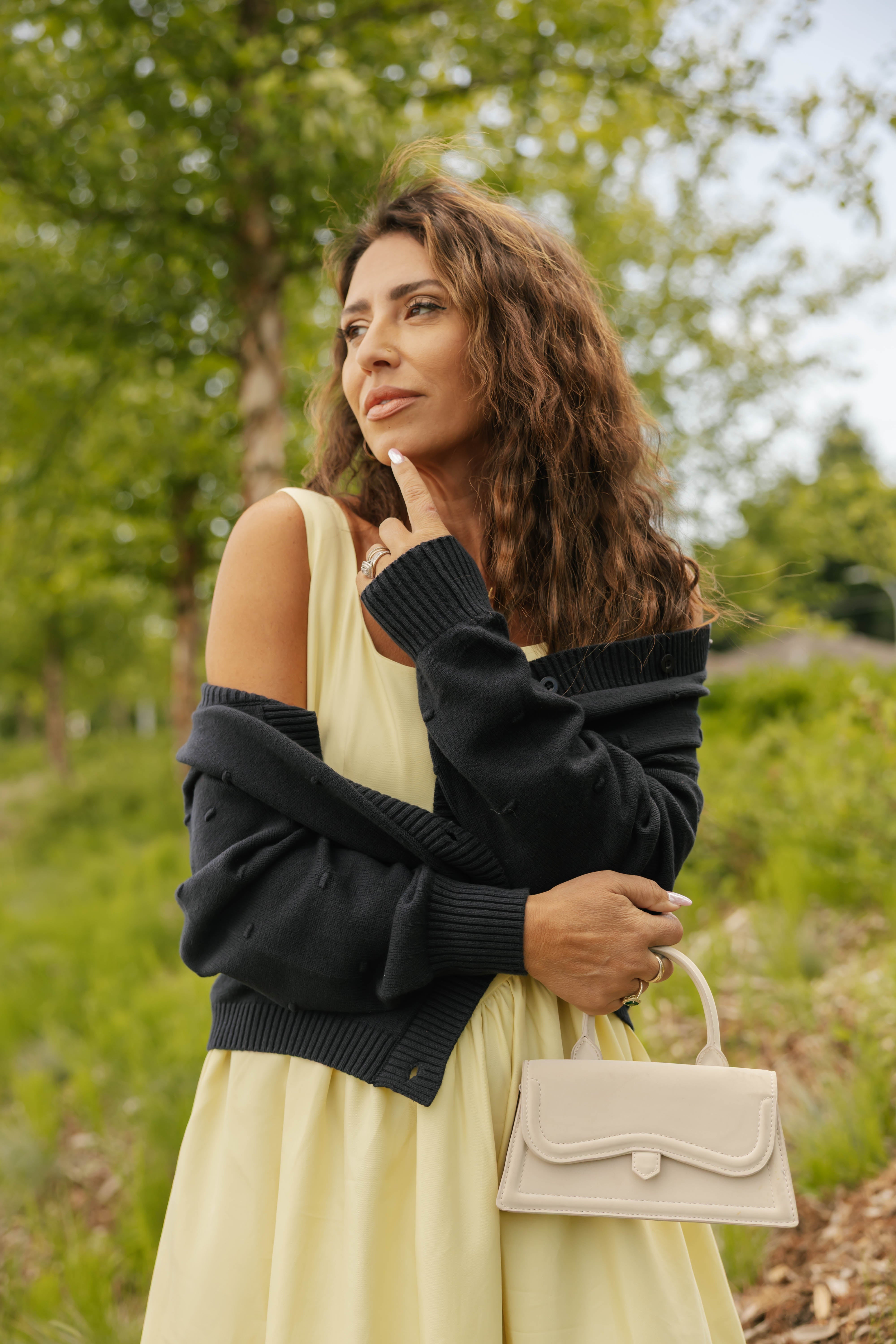 Georgia Midi Dress in Butter Yellow