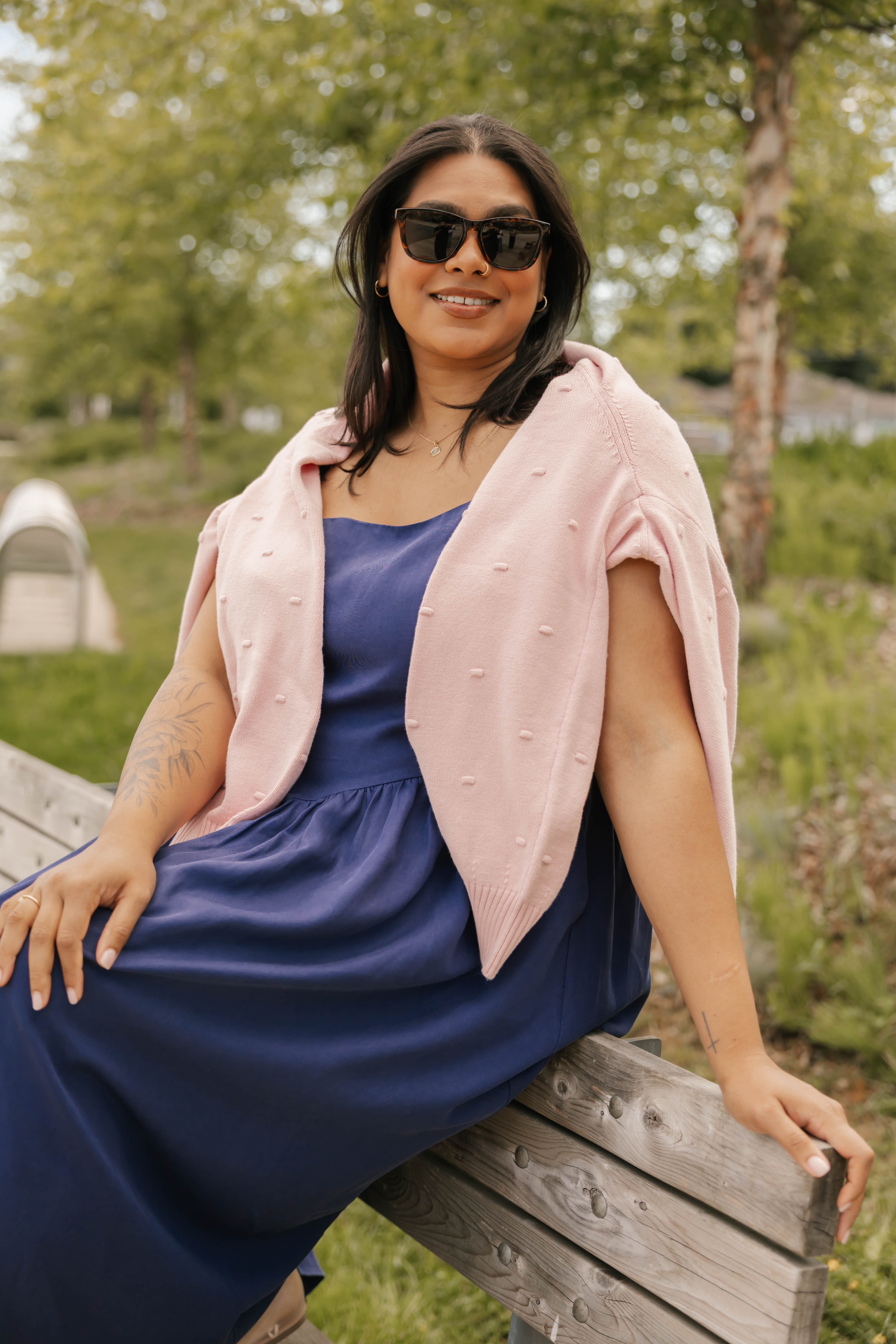 Georgia Midi Dress in True Navy