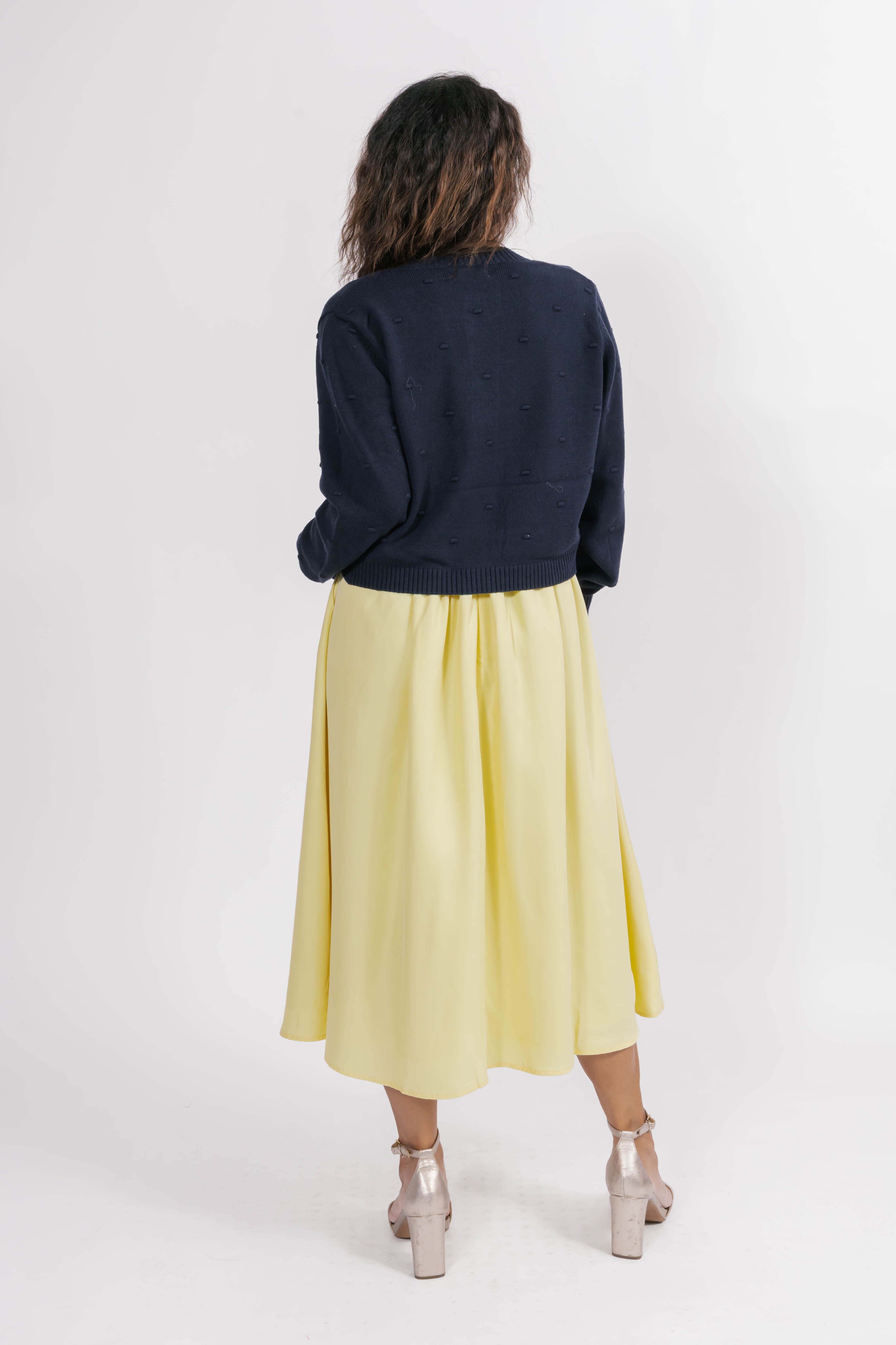 Dot Cardigan in Dark Navy
