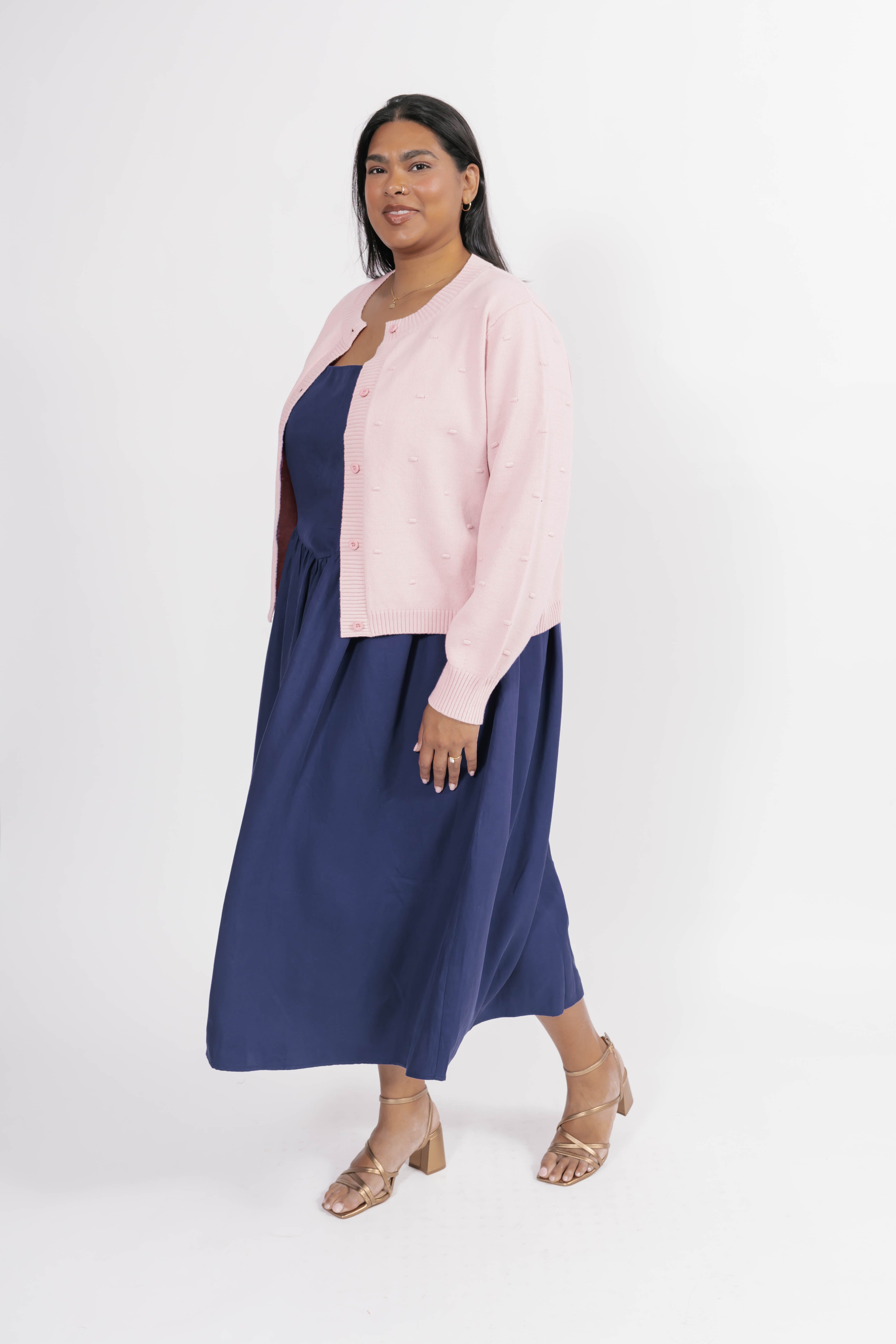 Georgia Midi Dress in True Navy