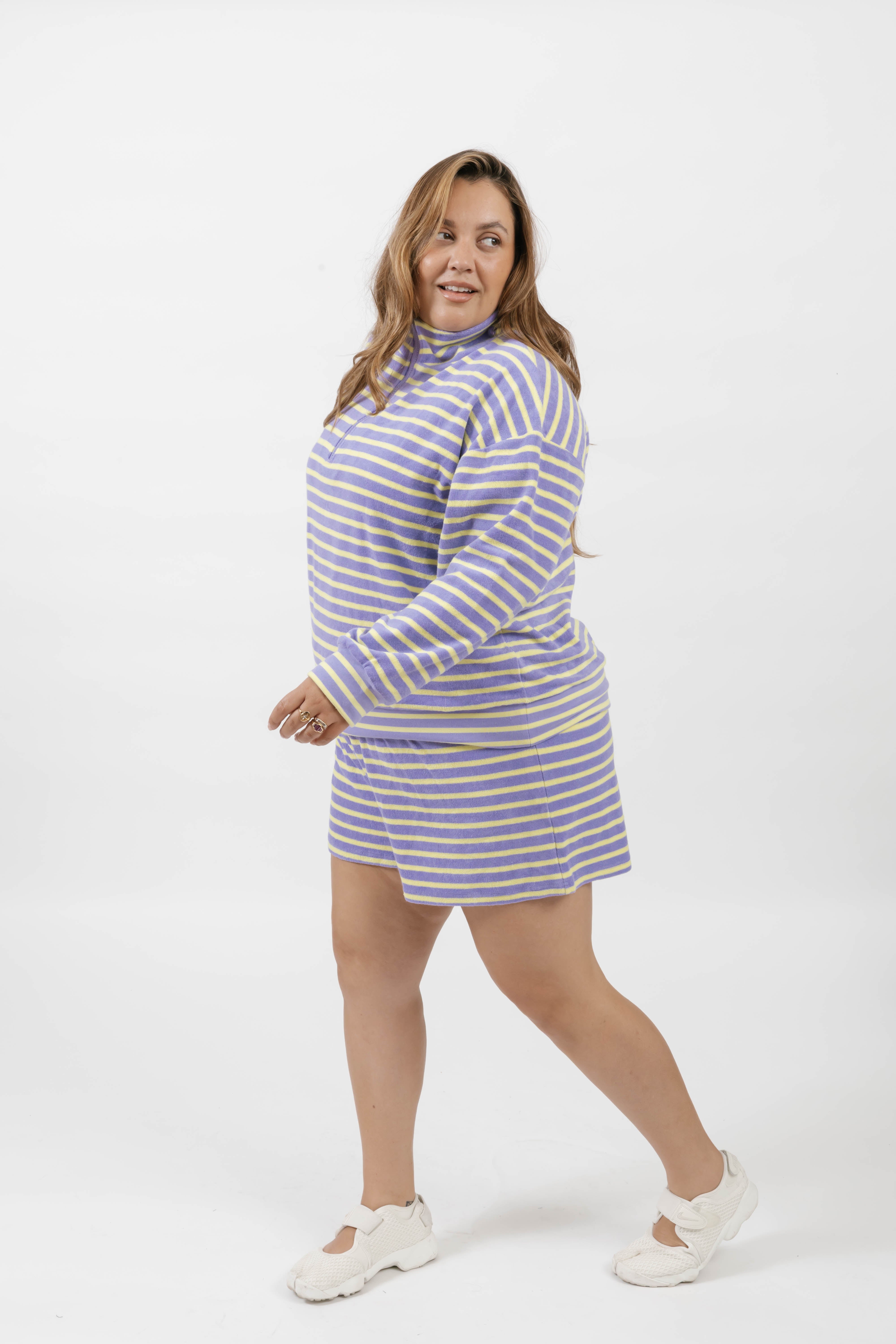 Kaitlyn Terry Short in Lilac/Sunshine Stripe