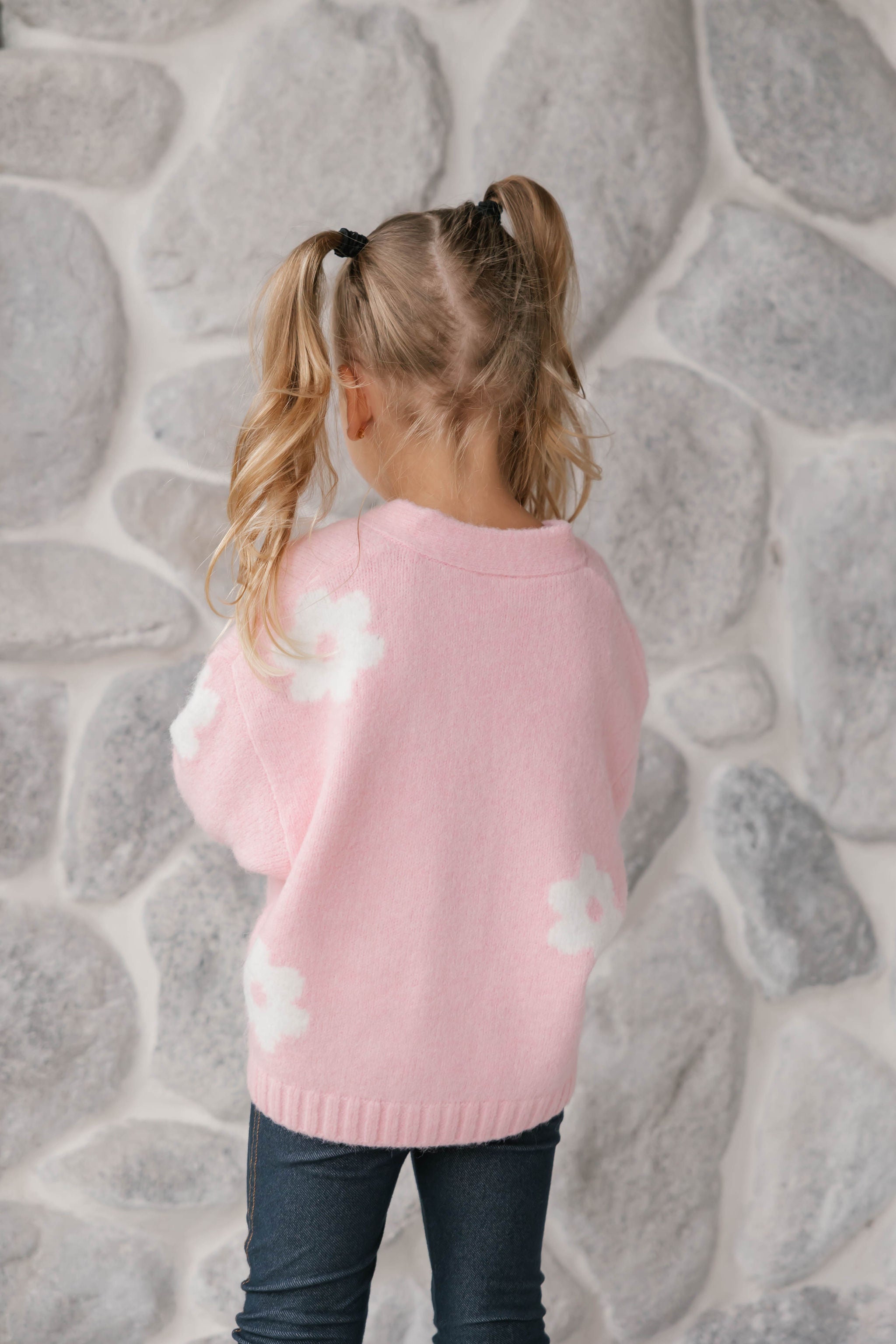 Kids Flora Cardigan in Pink Combo