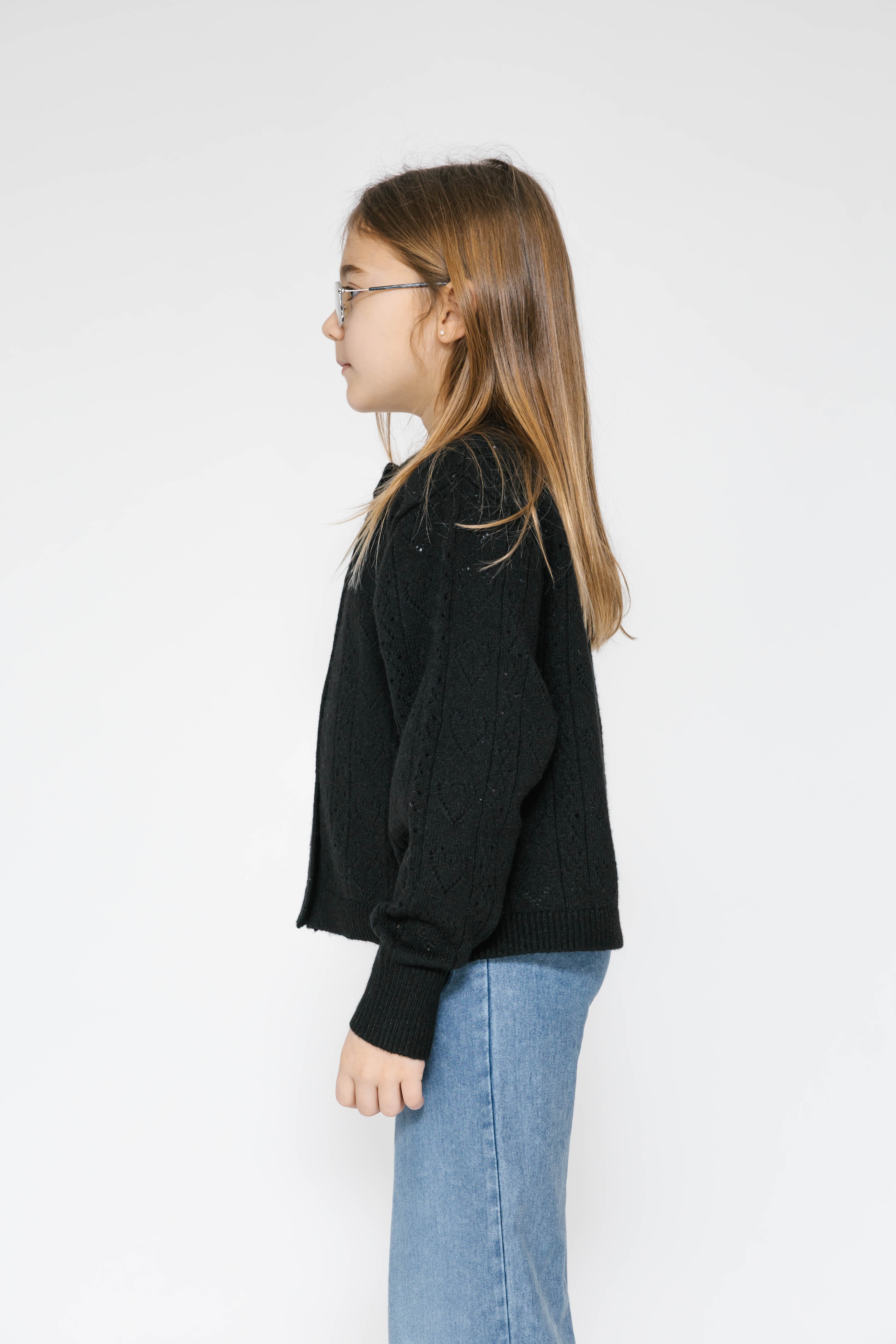 Kids Crush On You Cardigan in Midnight Black