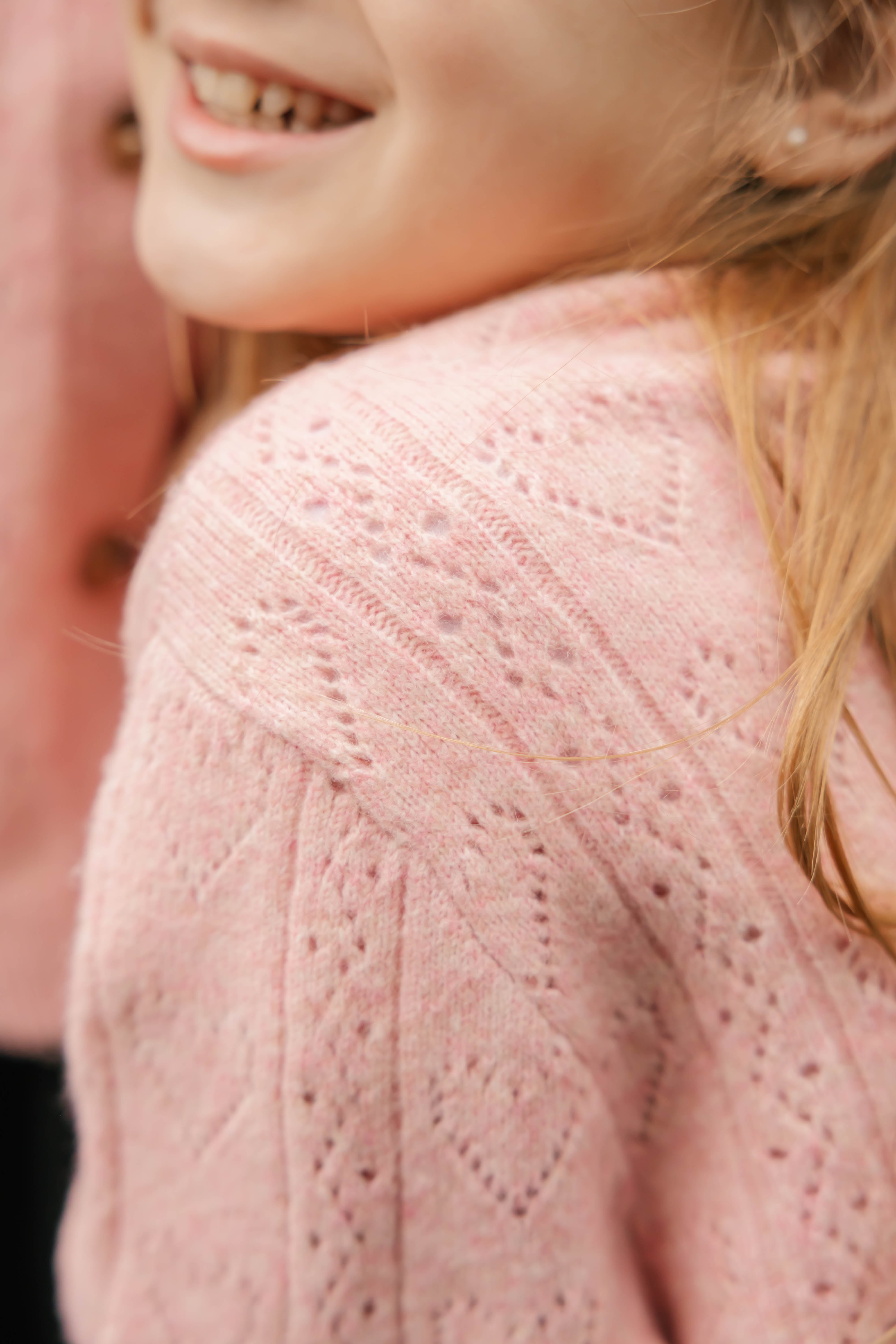 Kids Crush On You Cardigan in Soft Pink