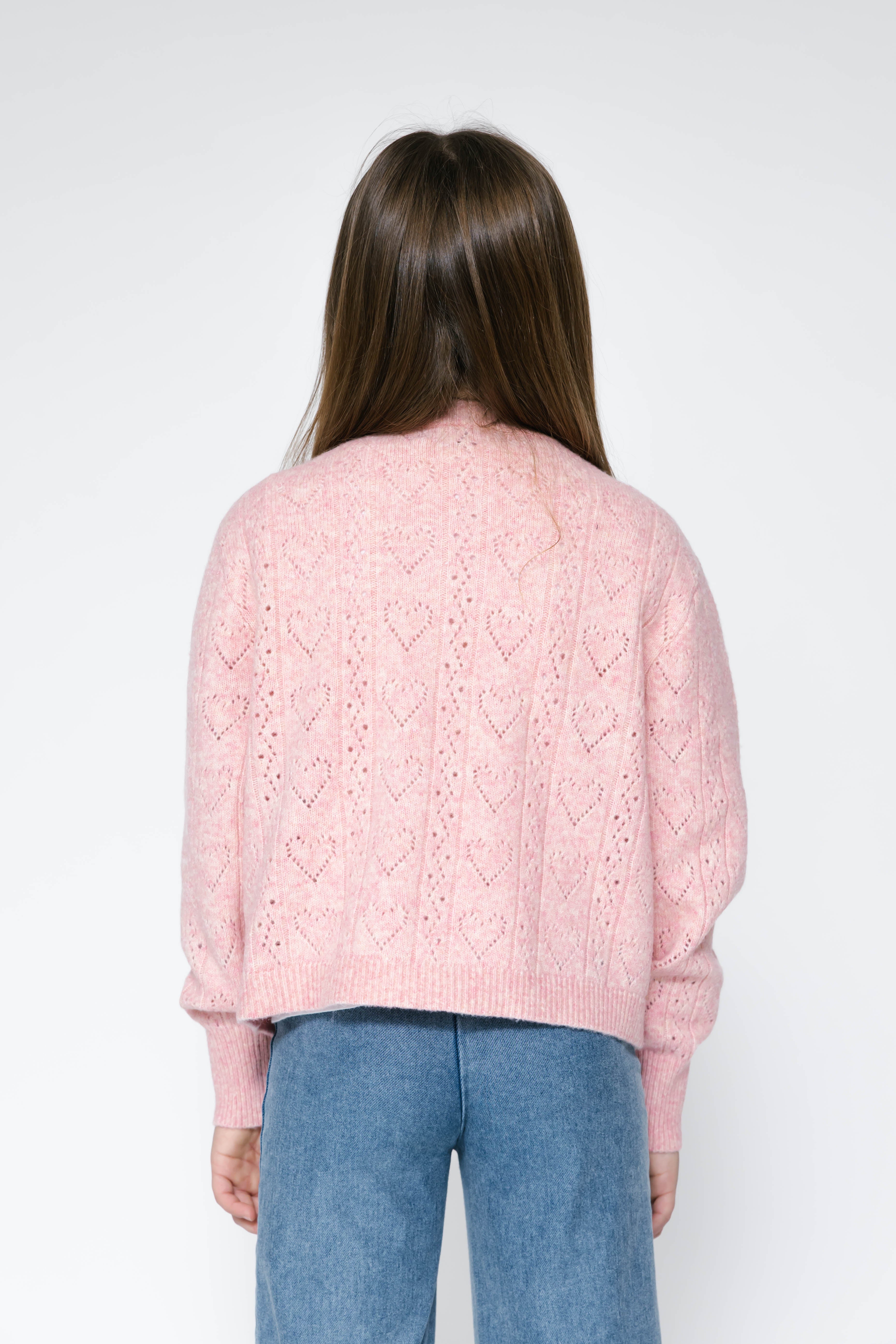 Kids Crush On You Cardigan in Soft Pink