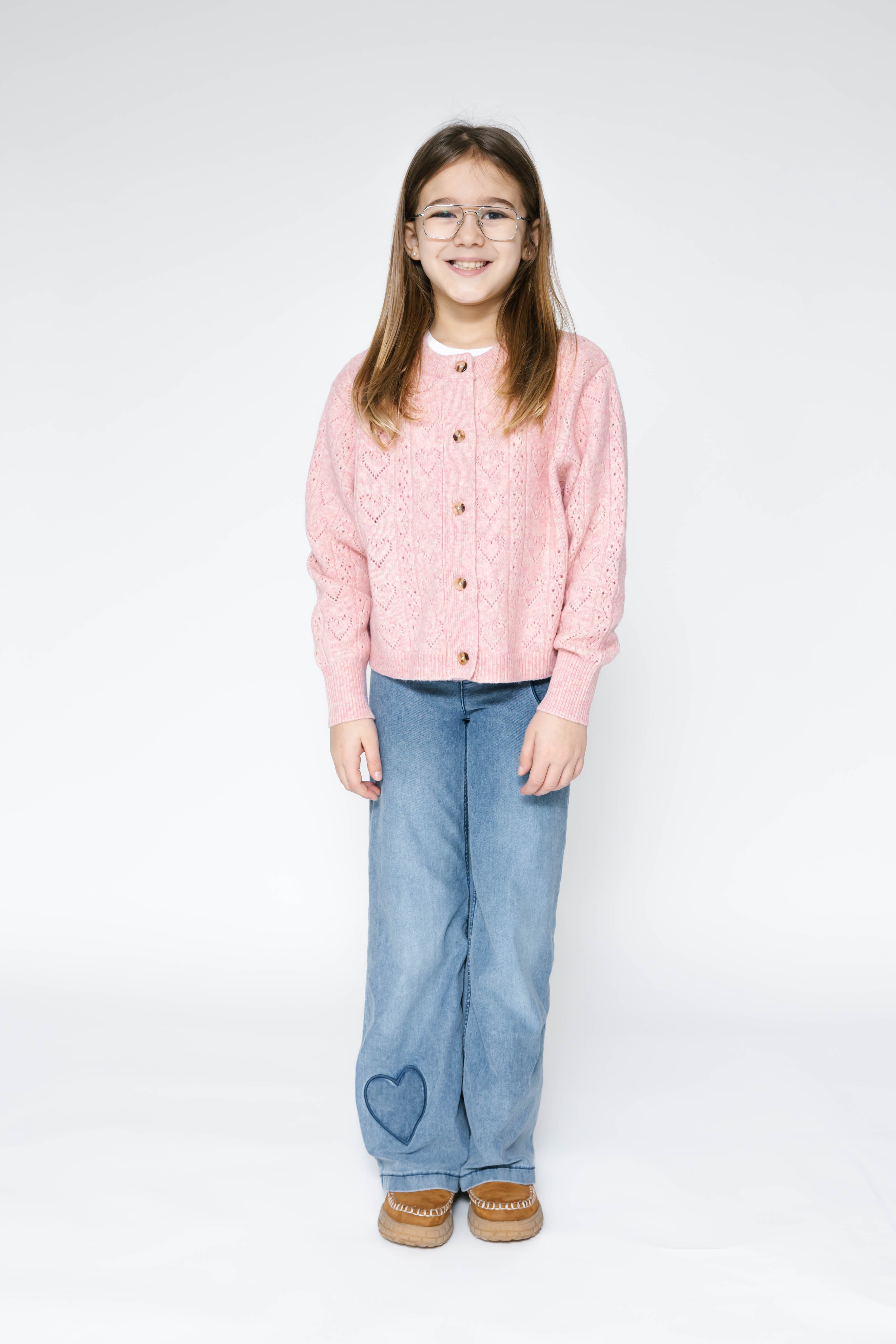 Kids Crush On You Cardigan in Soft Pink