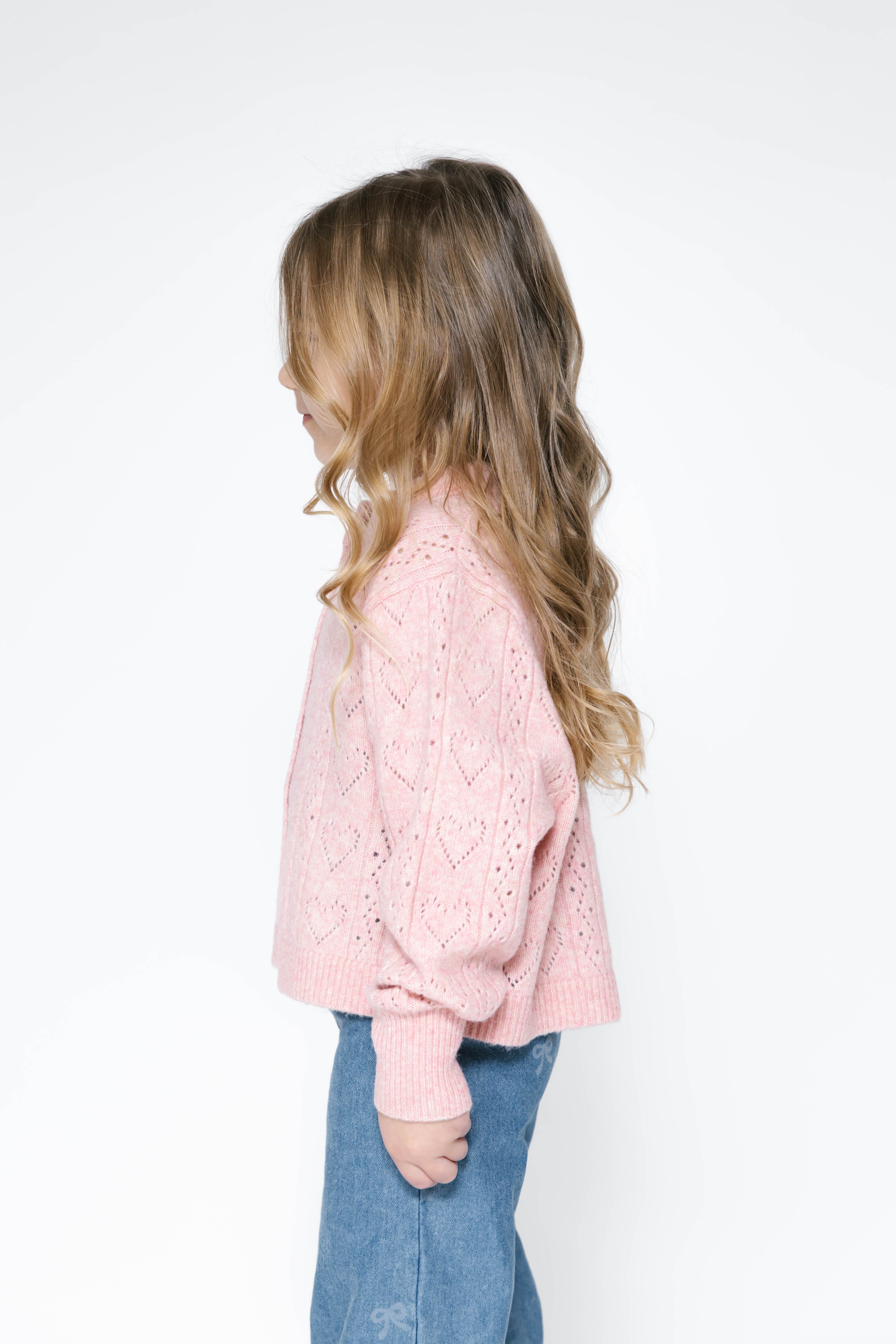 Kids Crush On You Cardigan in Soft Pink