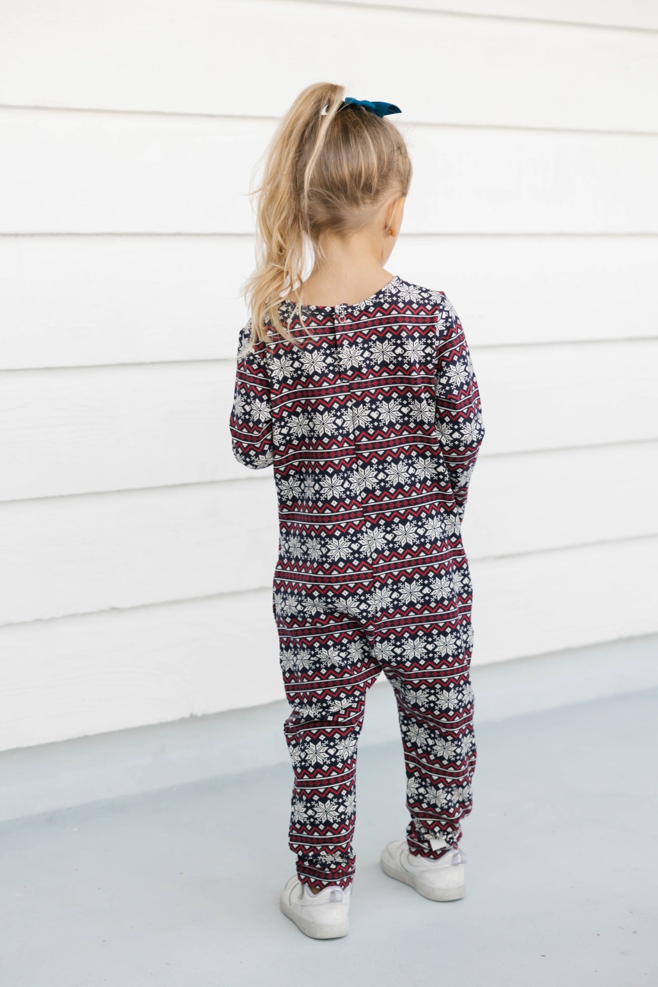 Kids Friday Romper in Red Fair Isle