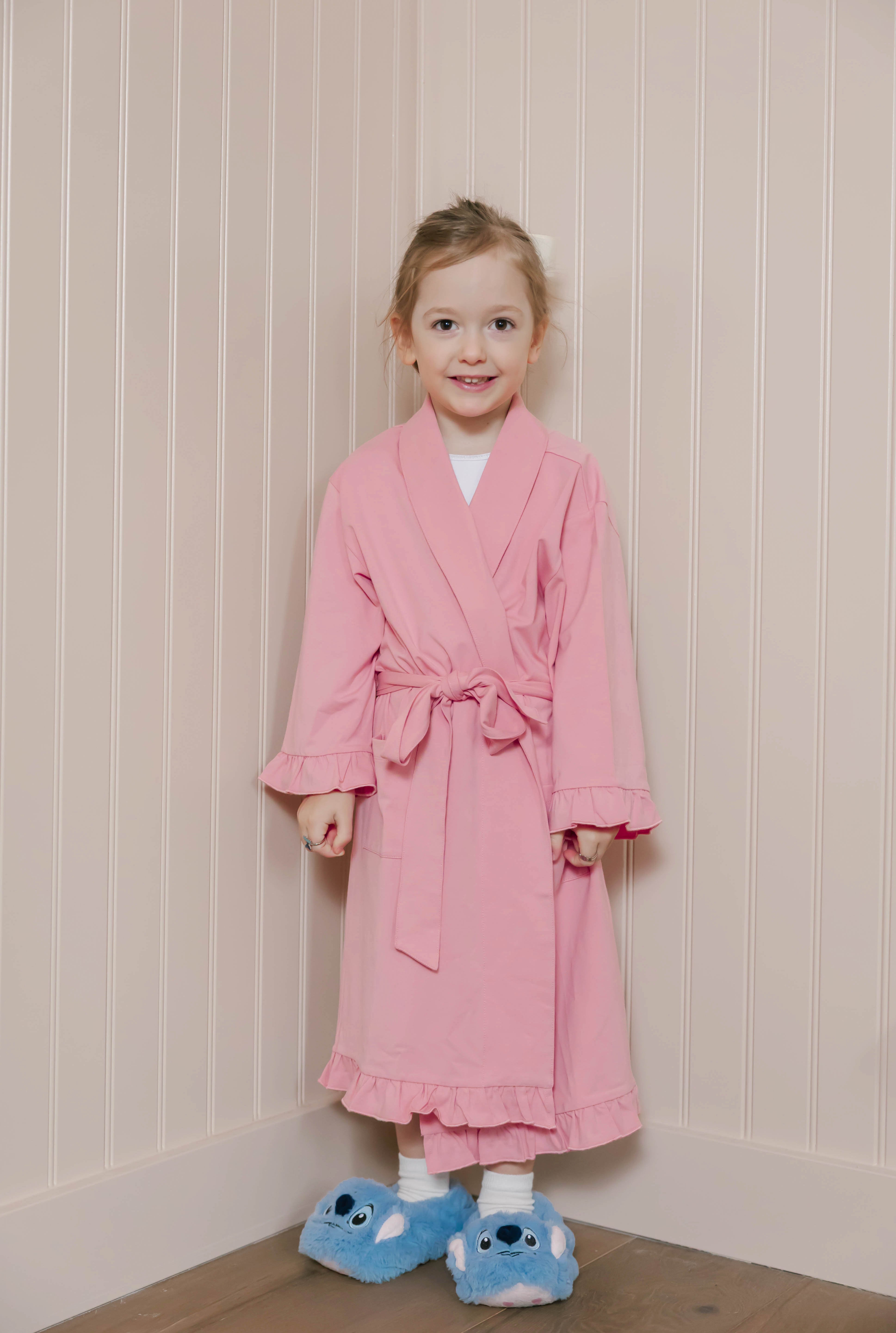 Kids Ruffle Robe in Bridal Rose – Smash + Tess