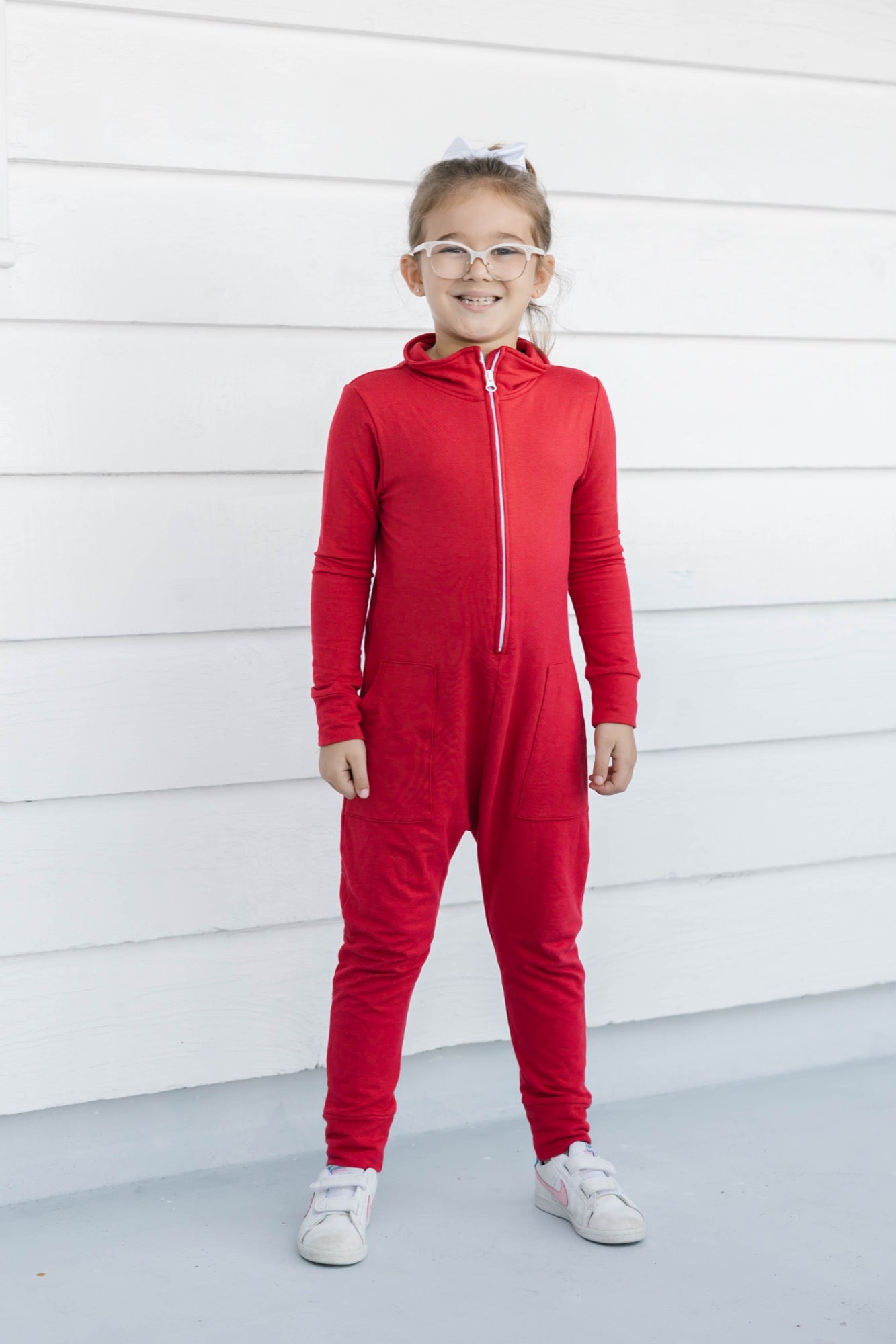 Kids Shay Romper in Jilly Red