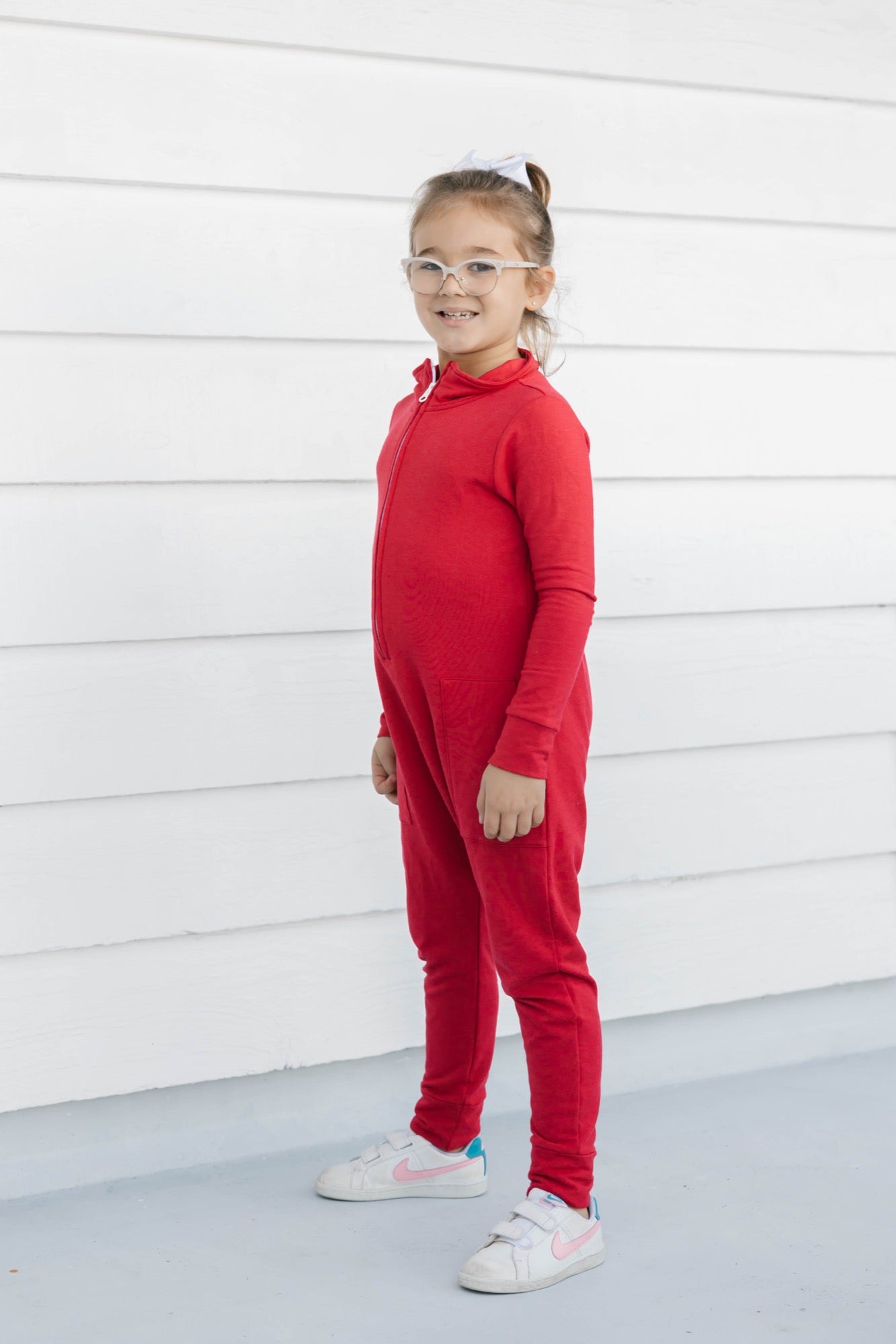 Kids Shay Romper in Jilly Red