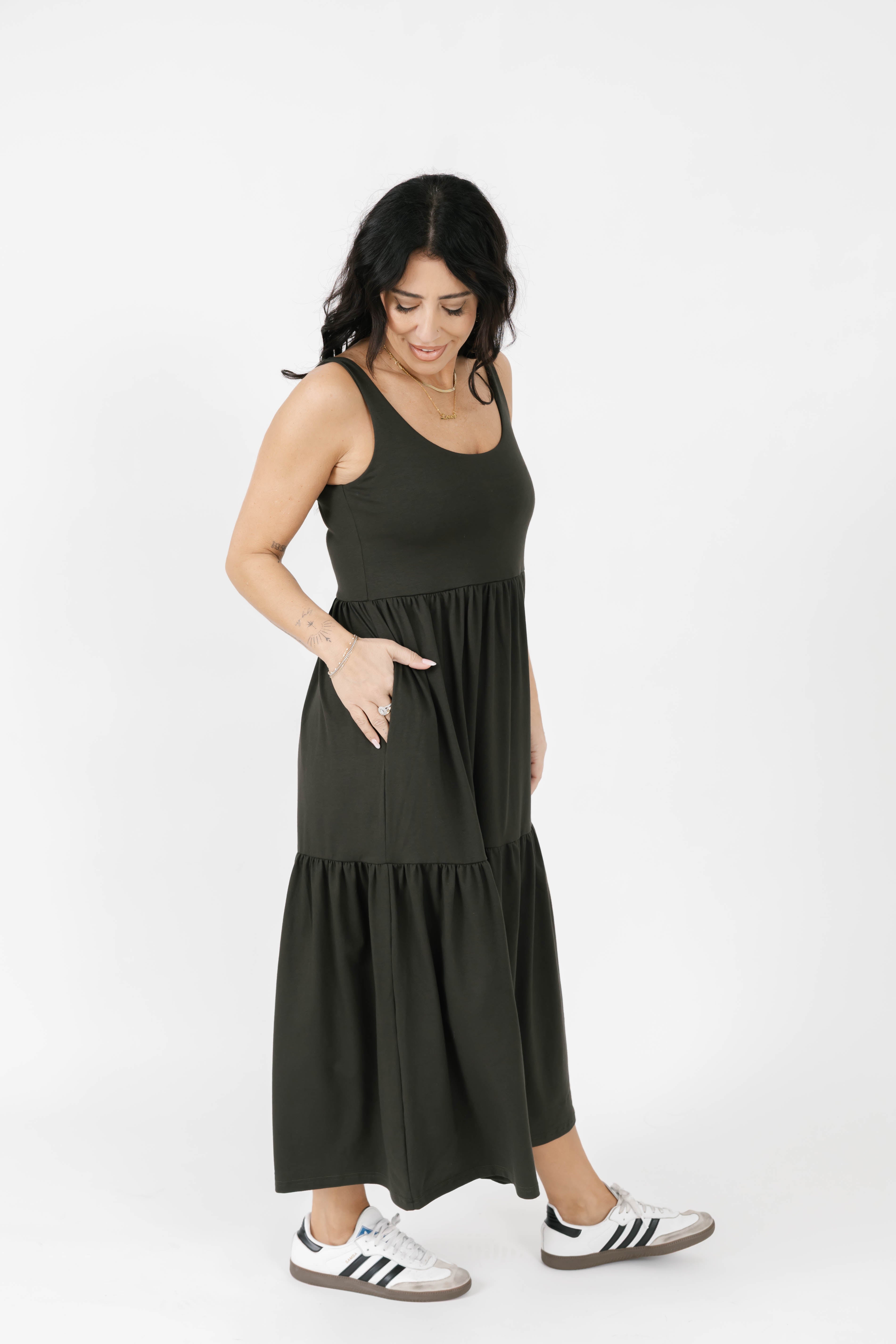 Lake Maxi Dress in Deep Pine