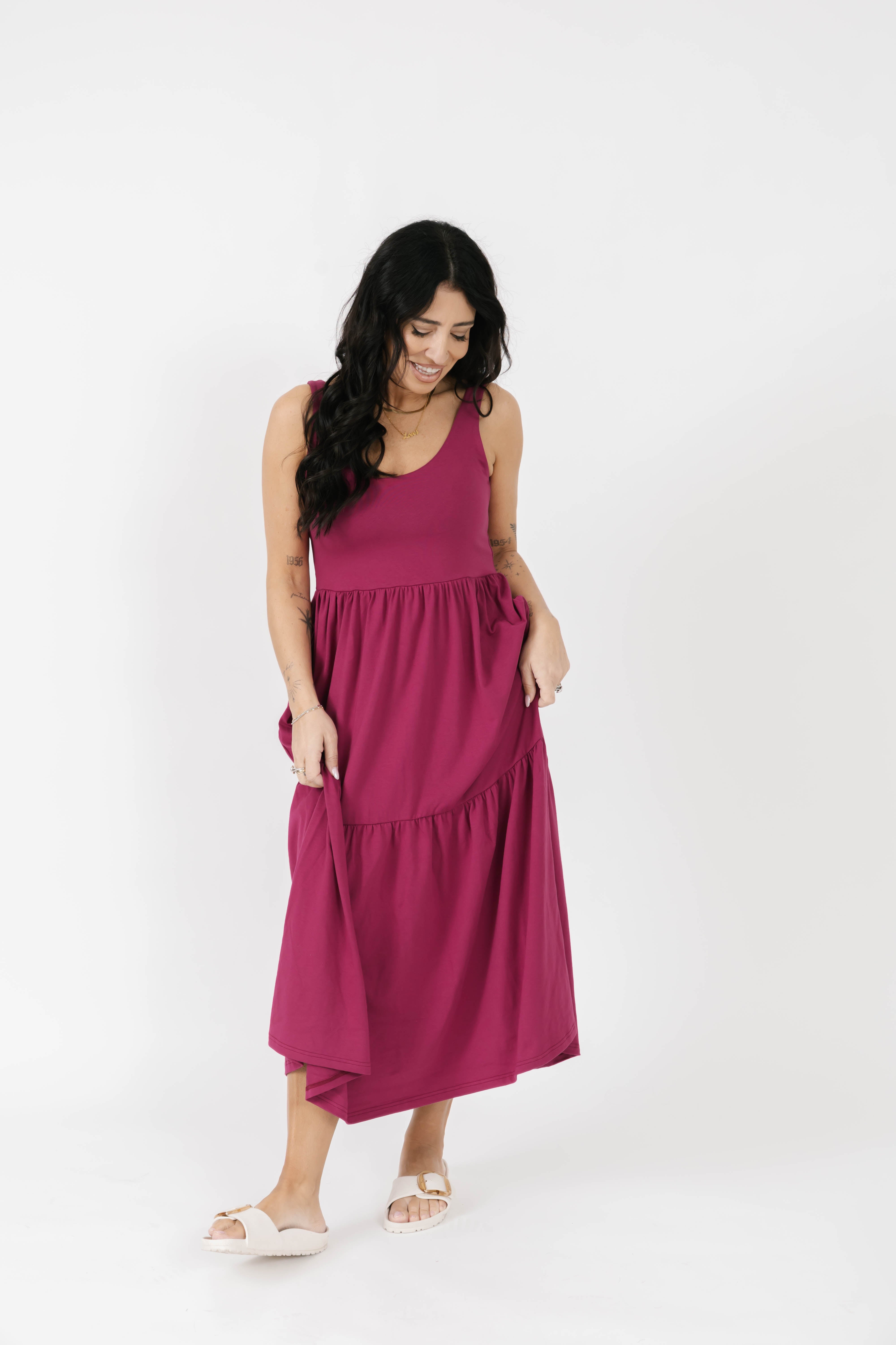 Lake Maxi Dress in Raspberry Rose