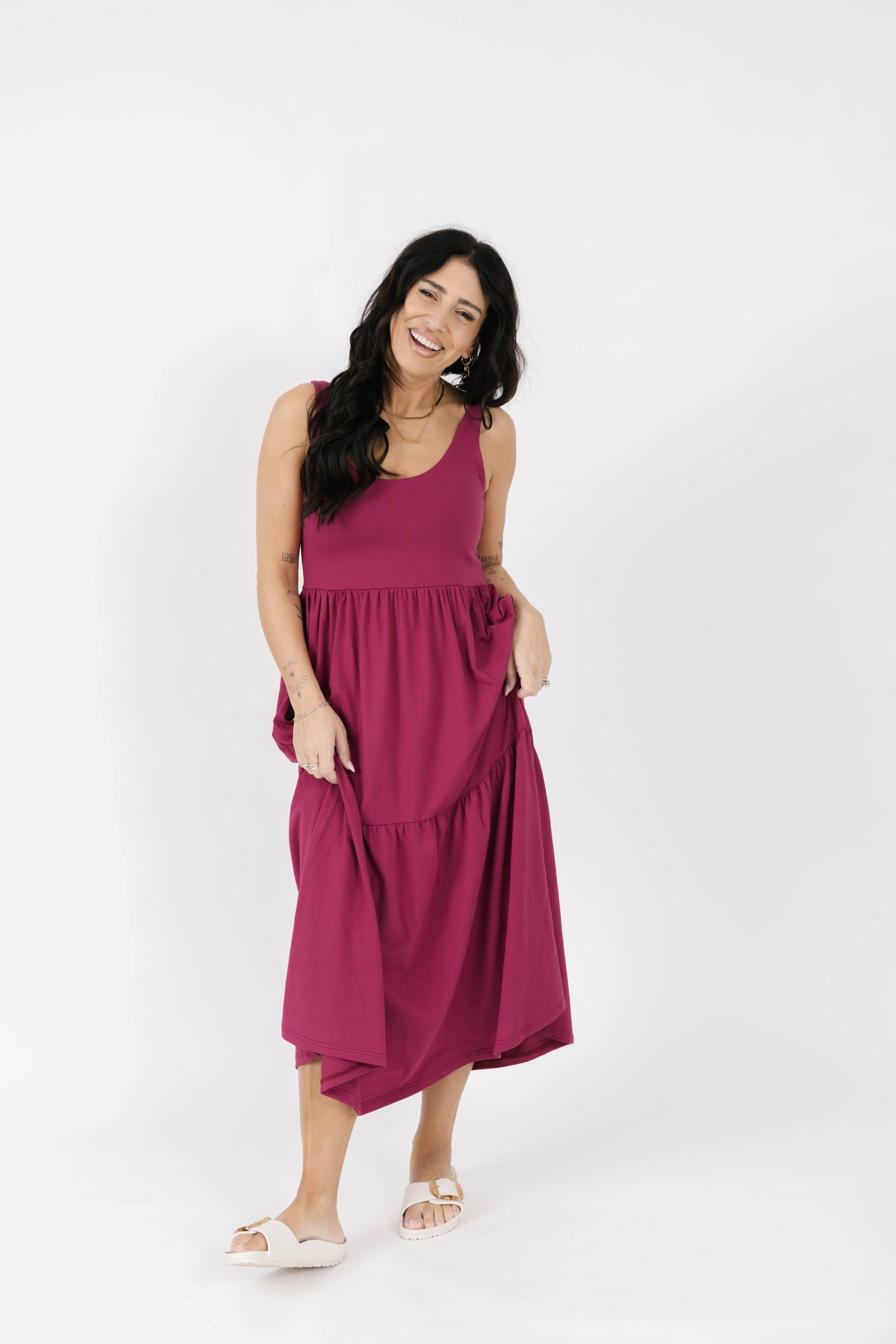 Lake Maxi Dress in Raspberry Rose
