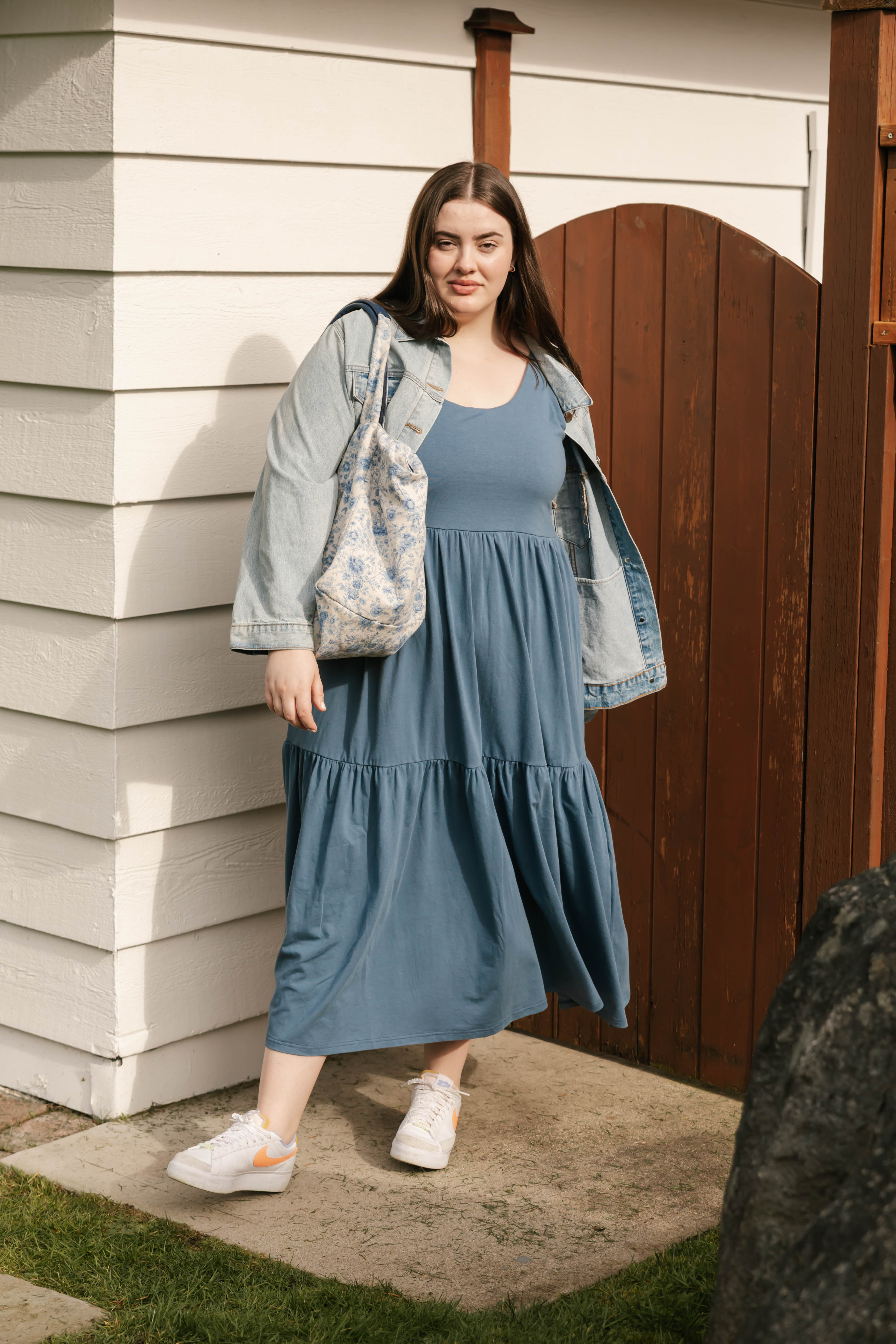 Lake Maxi Dress in Stone Blue