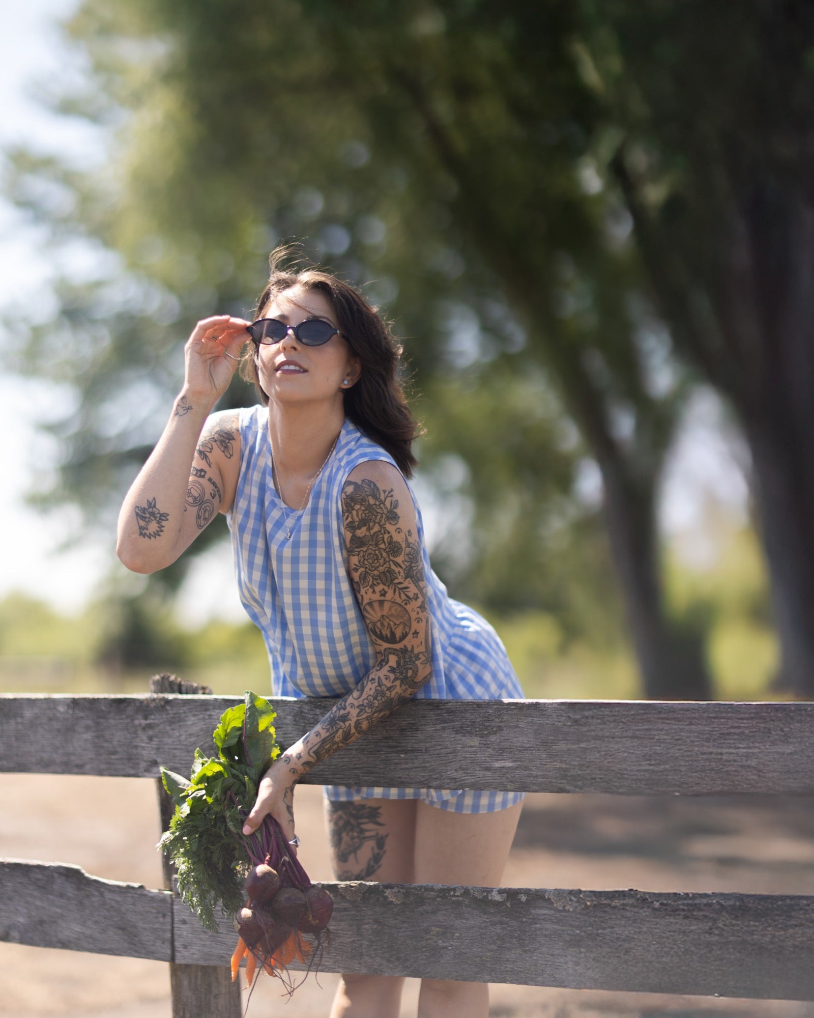Laurel Shorts in Light Blue Gingham