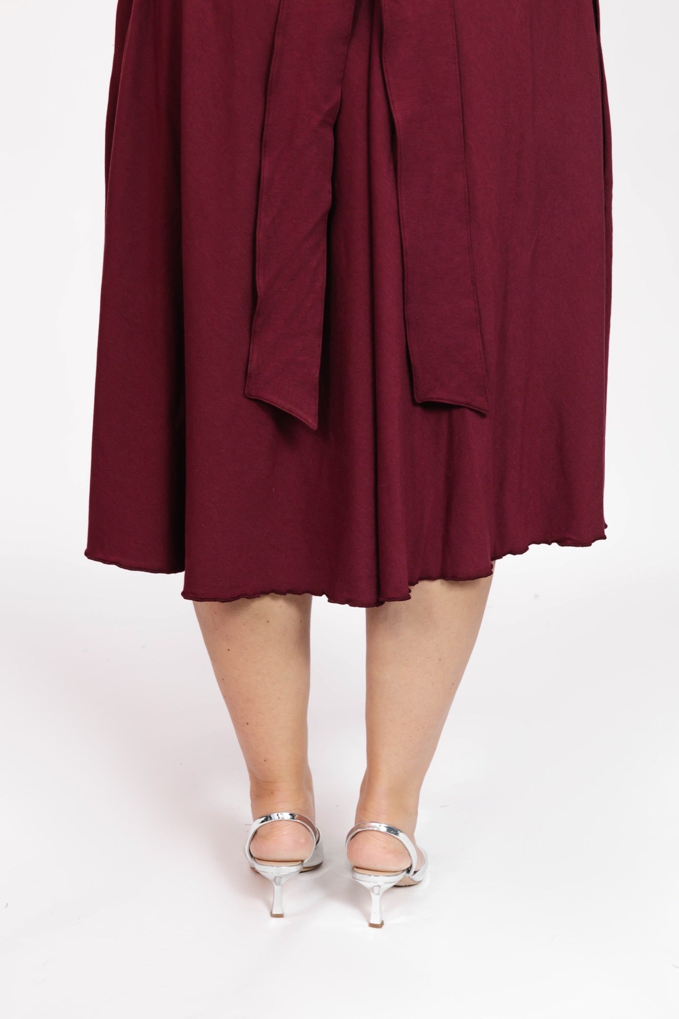 Leah Midi Dress in Bold Burgundy