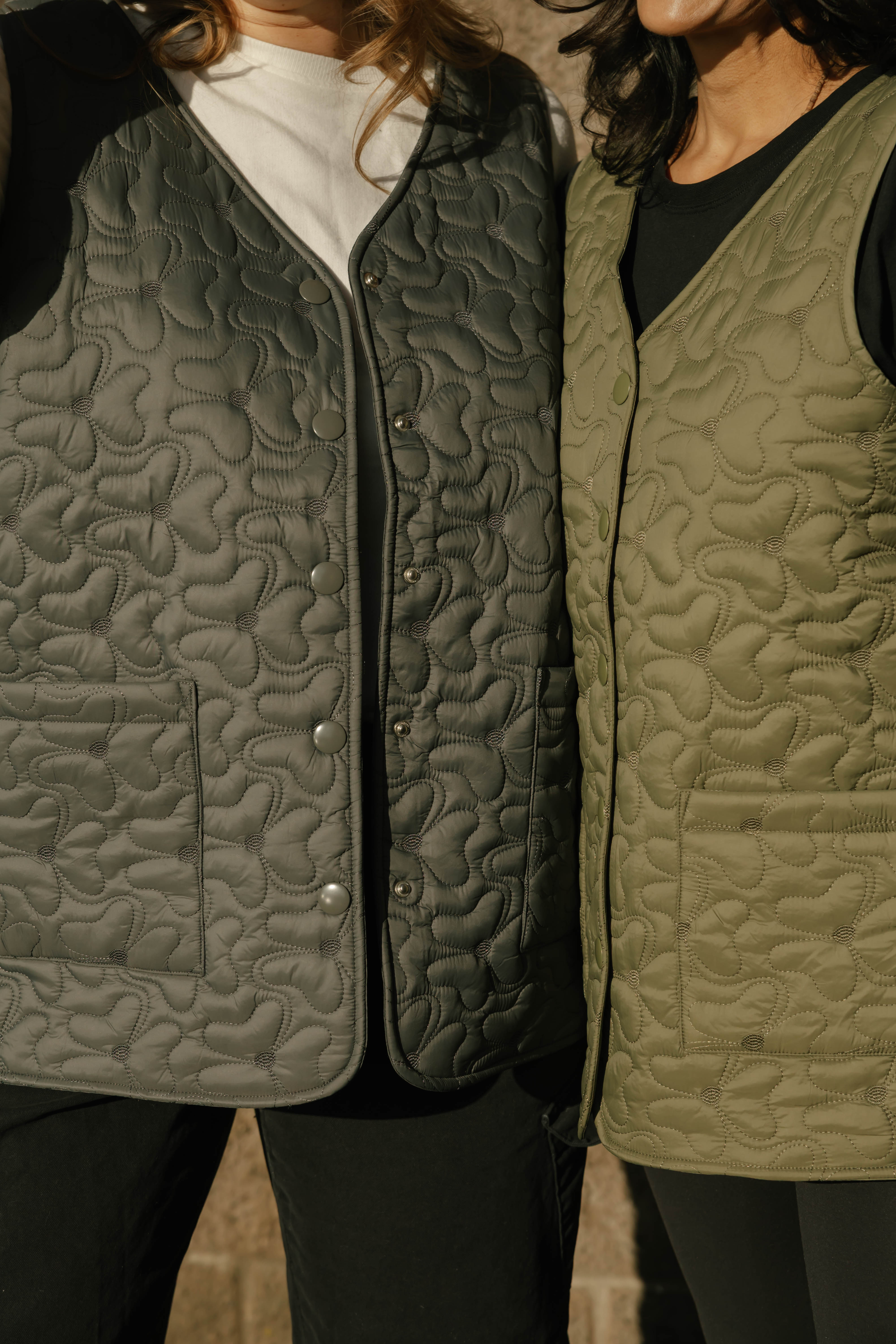 Carson Quilted Vest in Magnet Grey