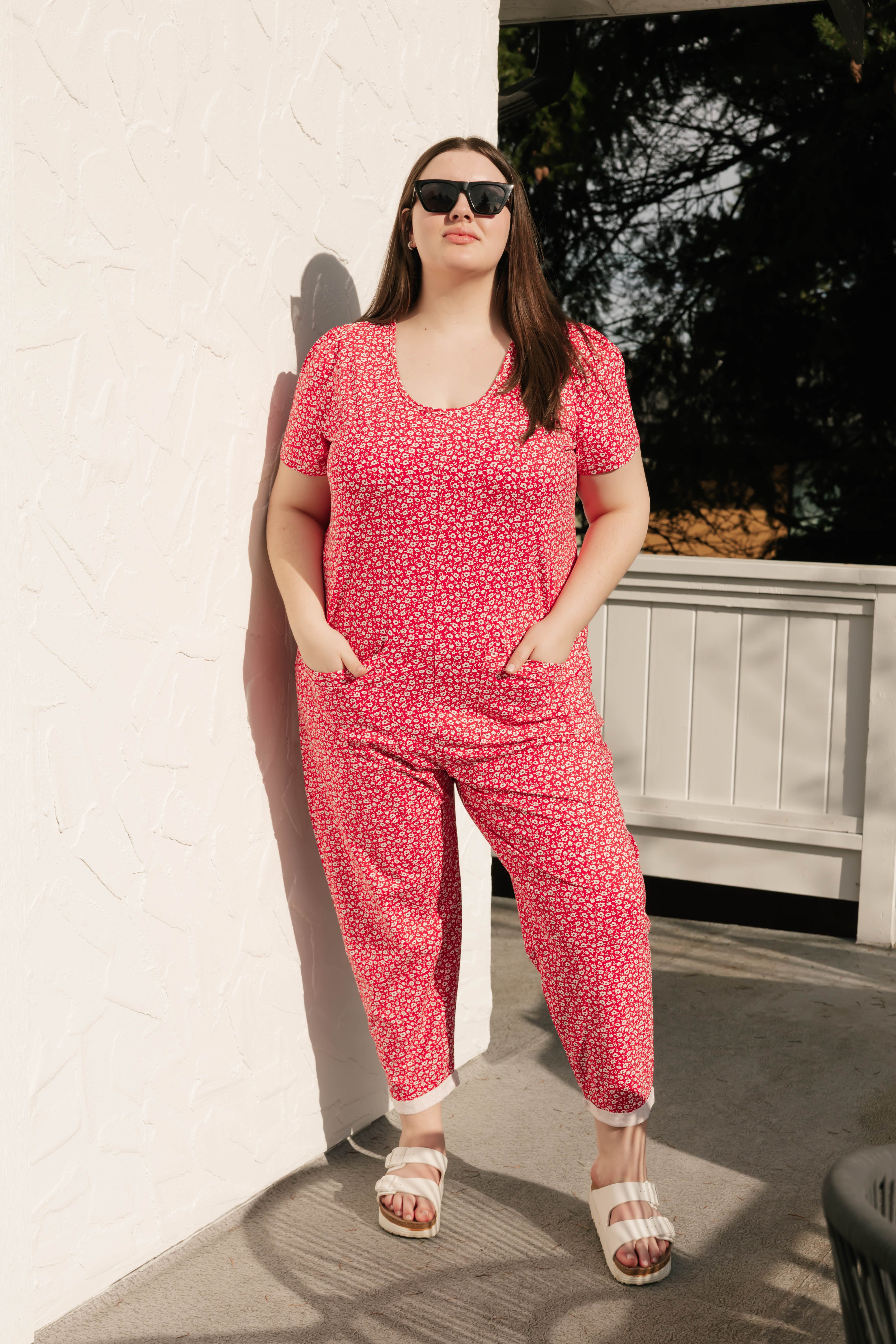 Mae Romper in Rosy Red