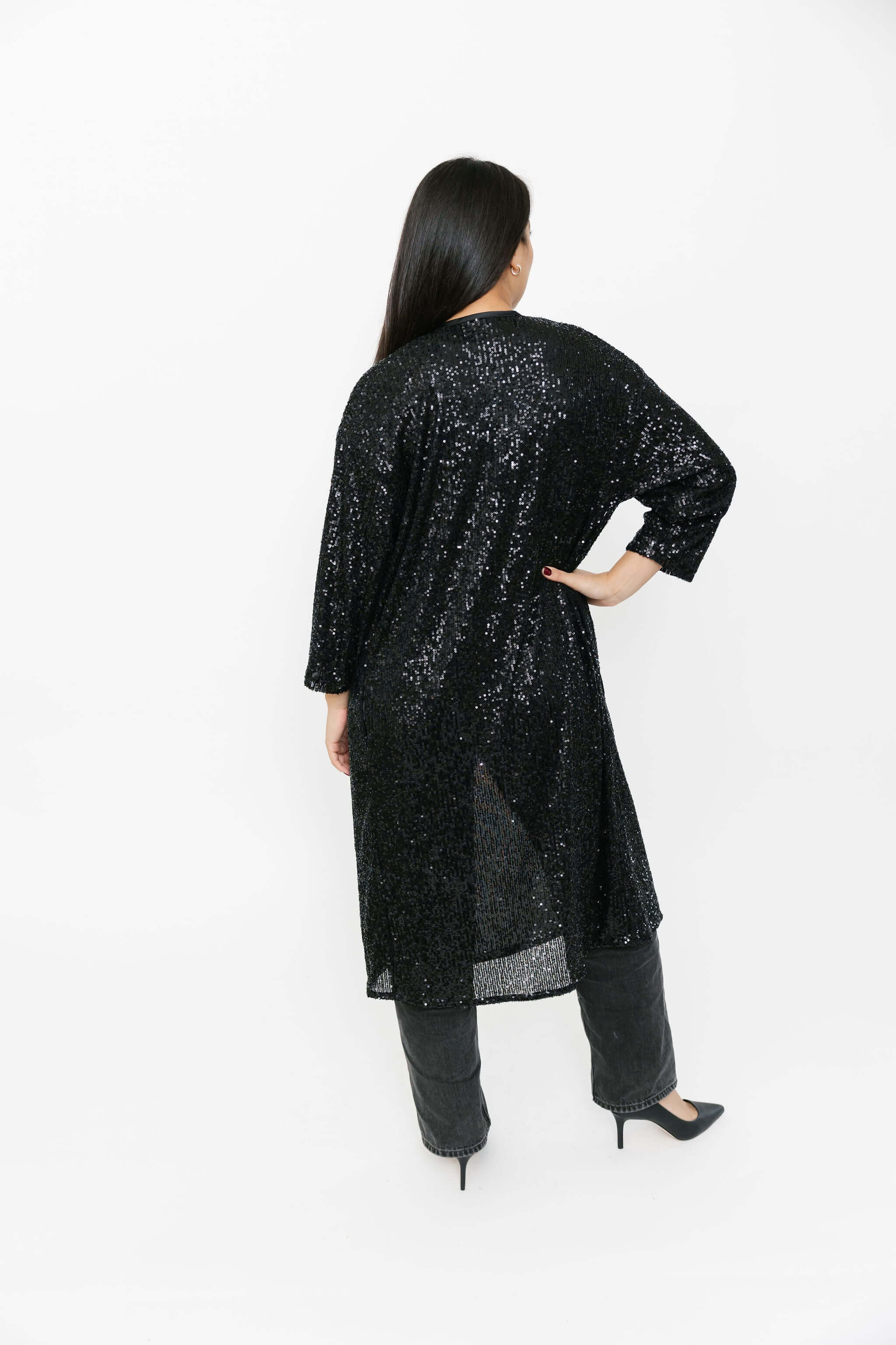 Smash + Tess Liv Sequin Duster in Evening Black