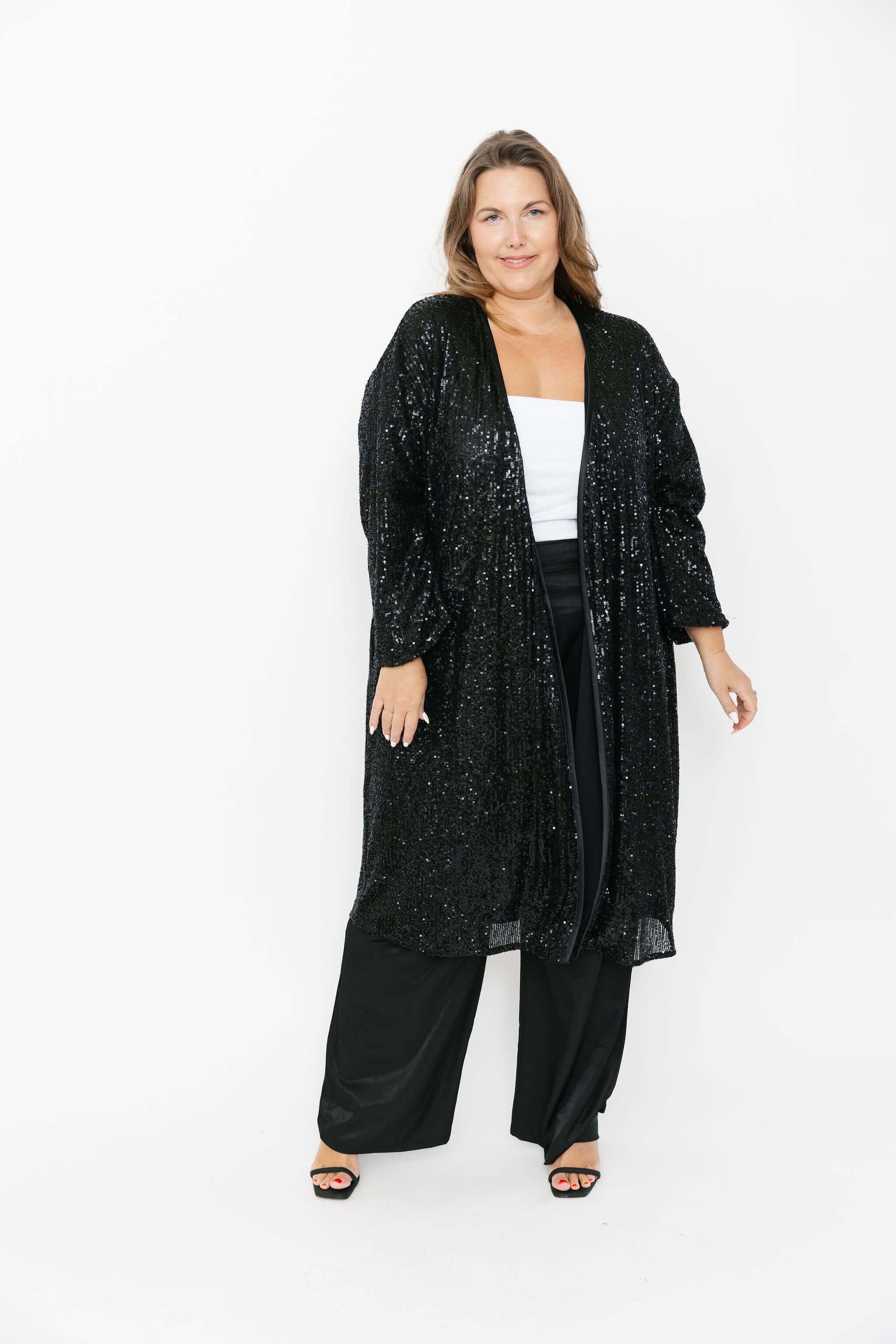 Liv Sequin Duster in Evening Black