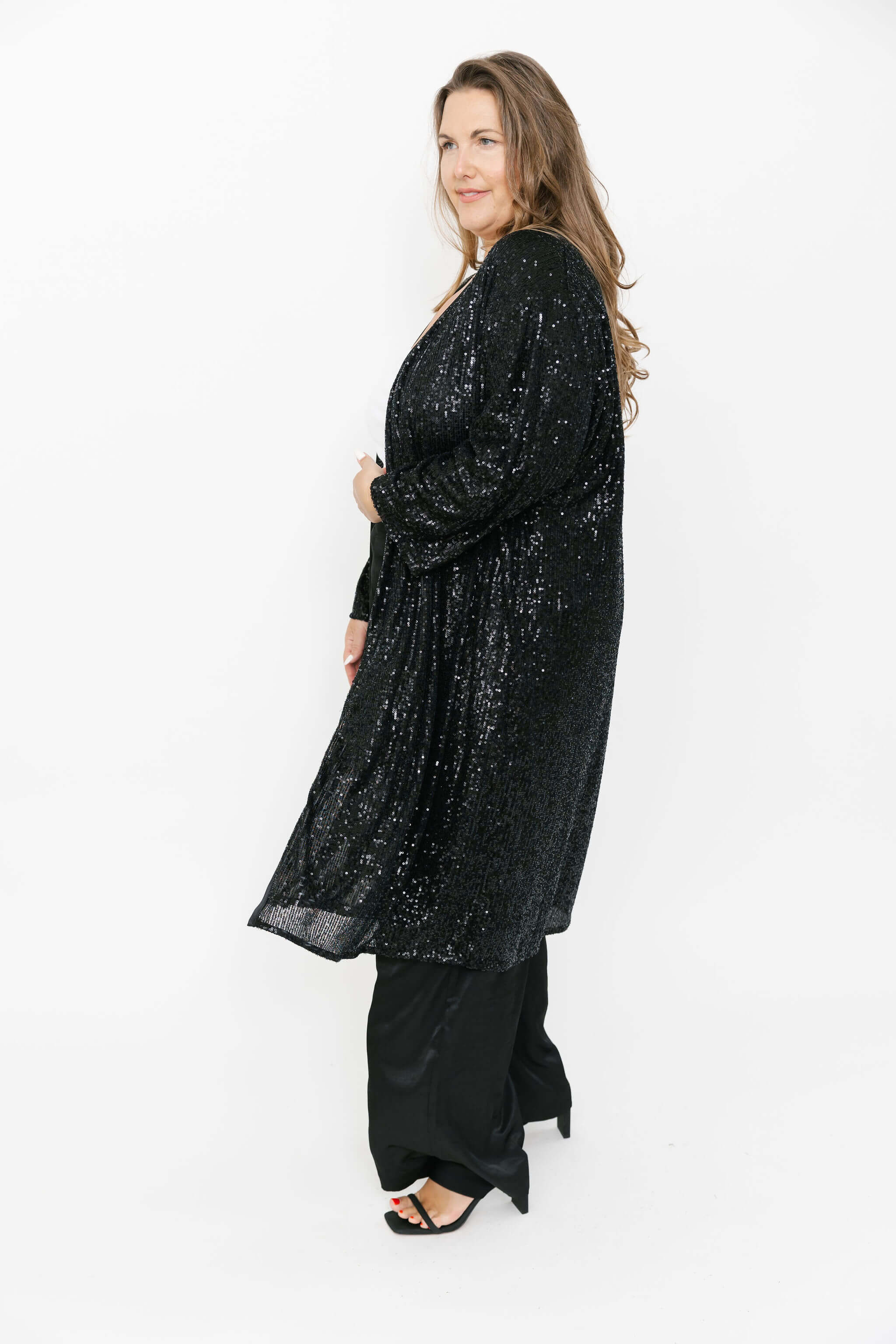 Liv Sequin Duster in Evening Black