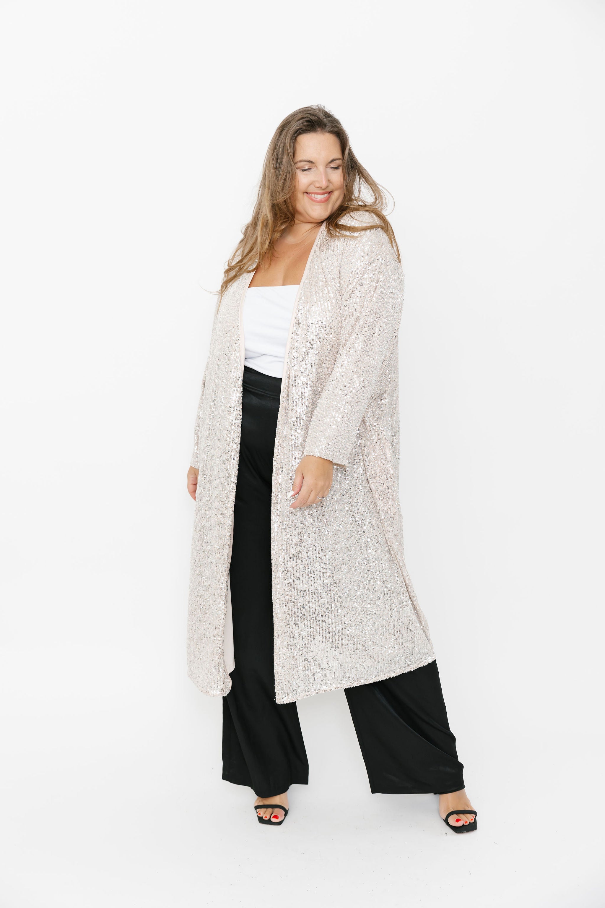 Smash + Tess Liv Sequin Duster in Silver Sparkle