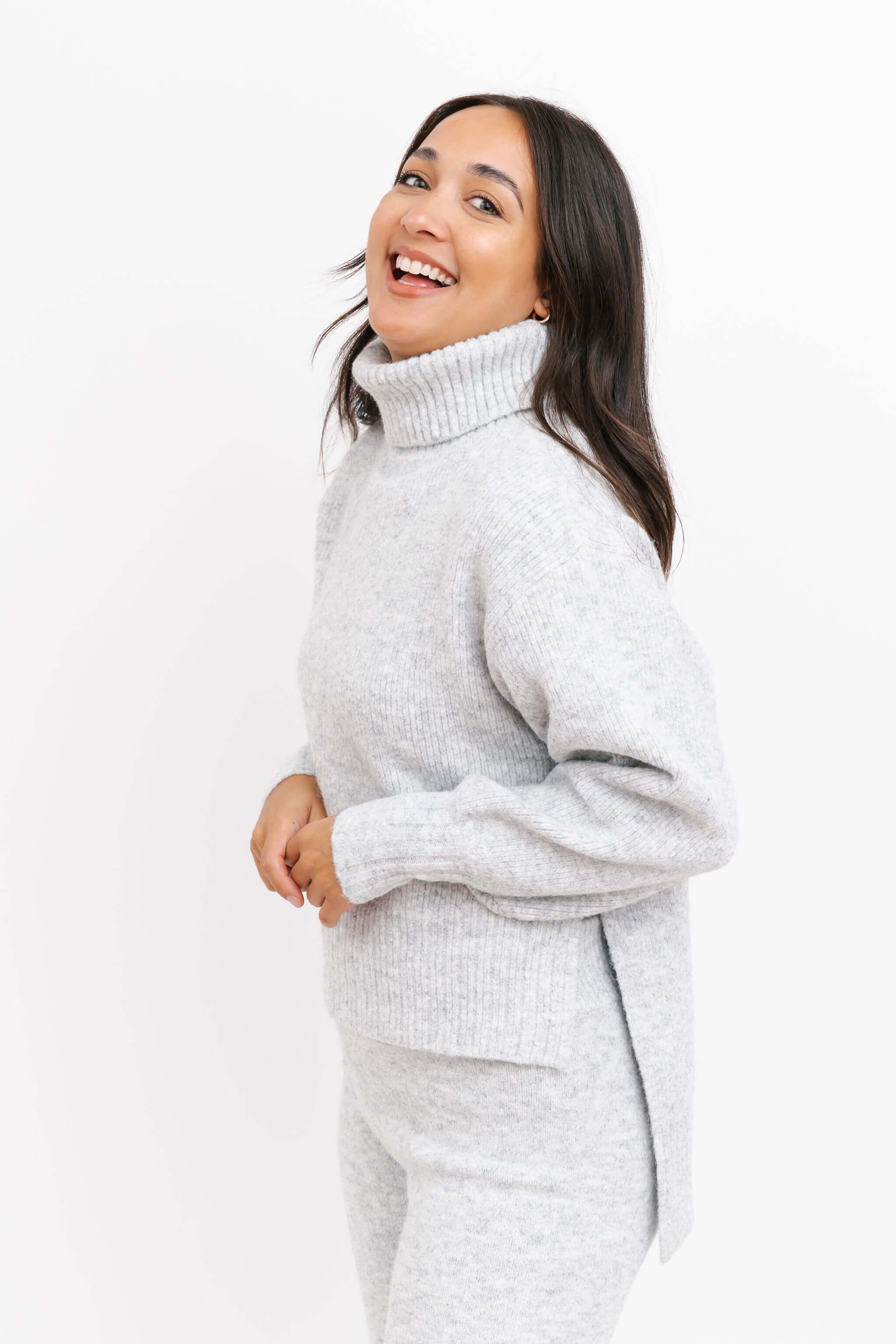 Smash + Tess Loren Turtleneck Sweater in Light Heather Grey