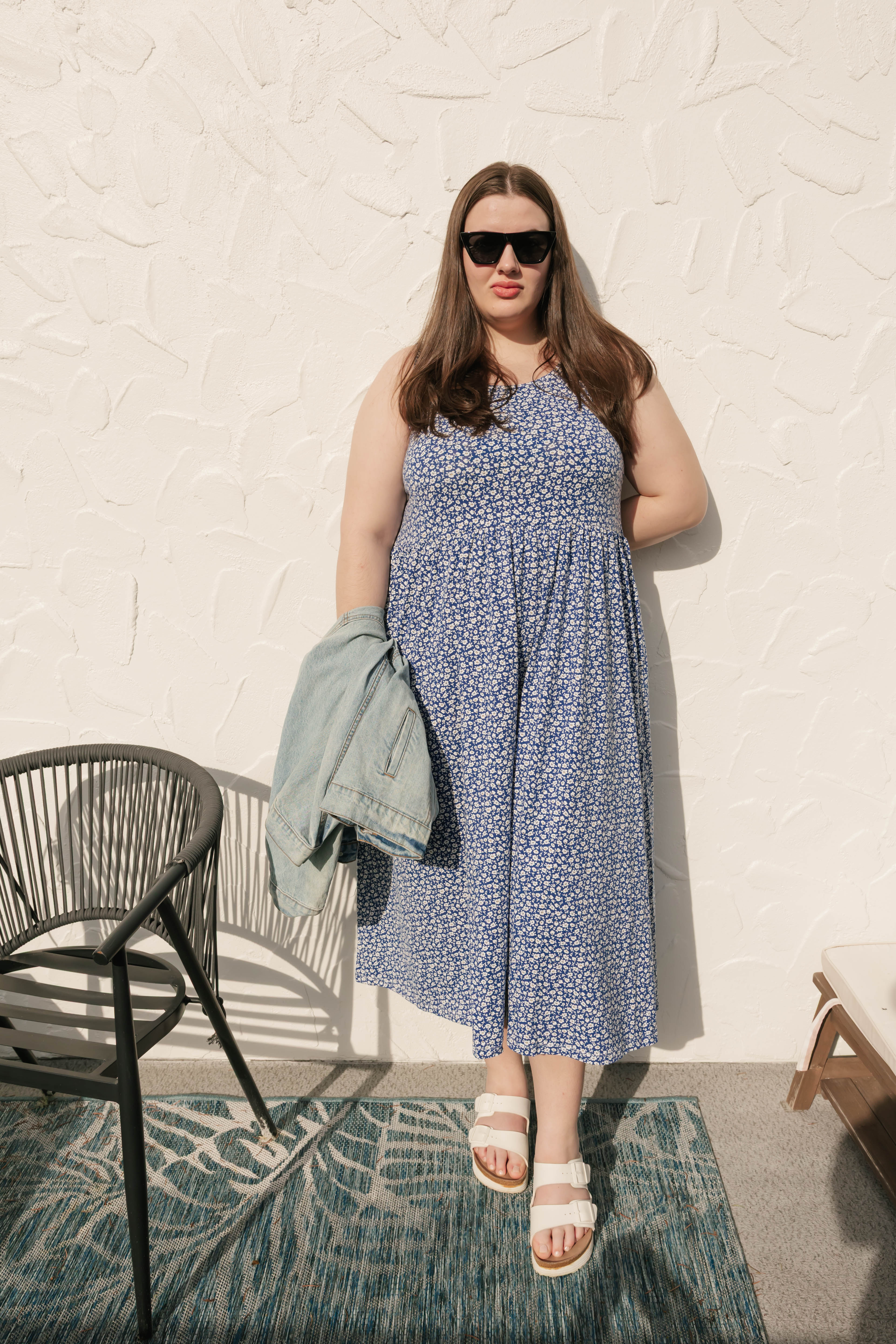 Camille Midi Dress in Bluebell