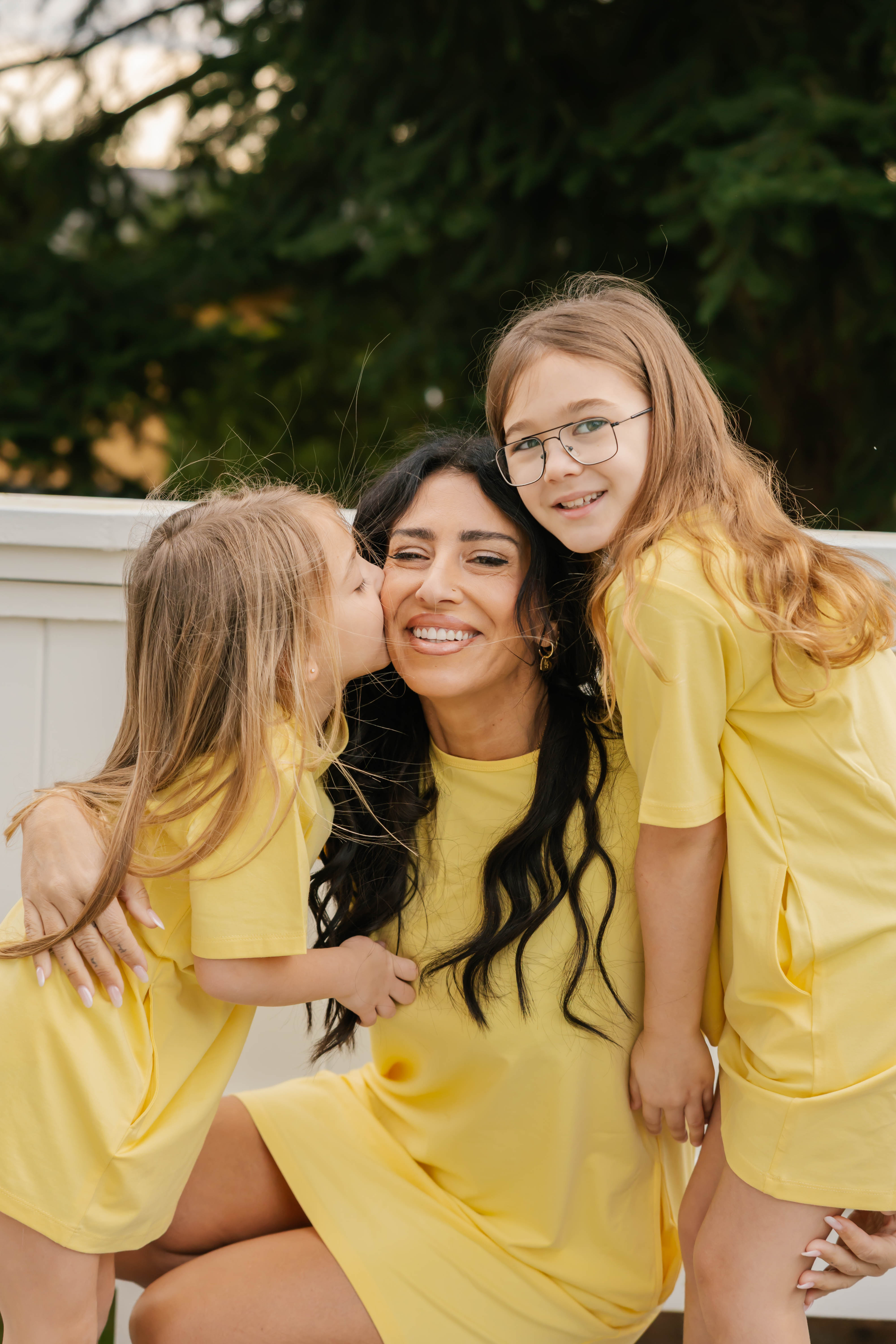 Kids Tatum T-Shirt Mini Dress in Butter Yellow