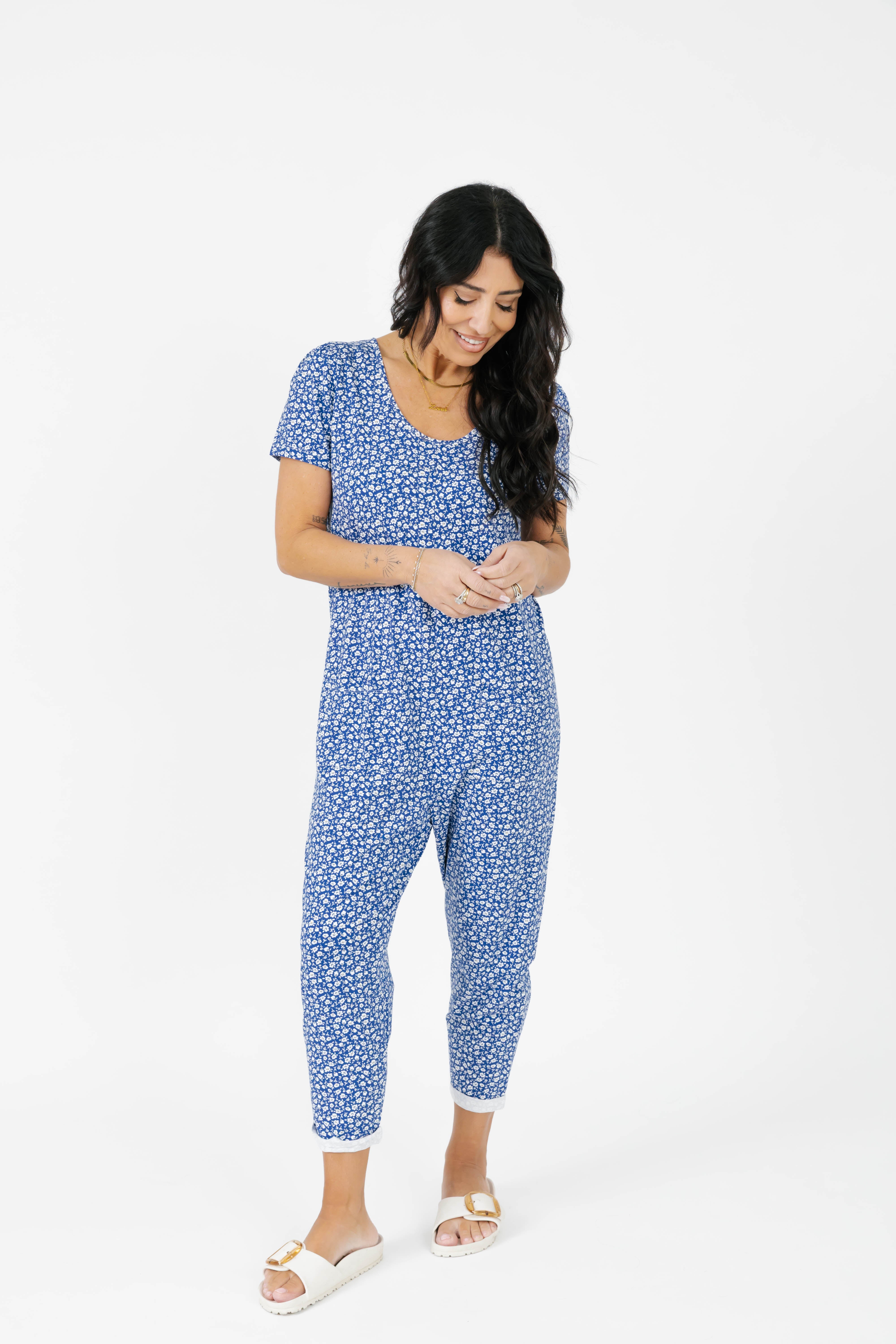 Mae Romper in Bluebell