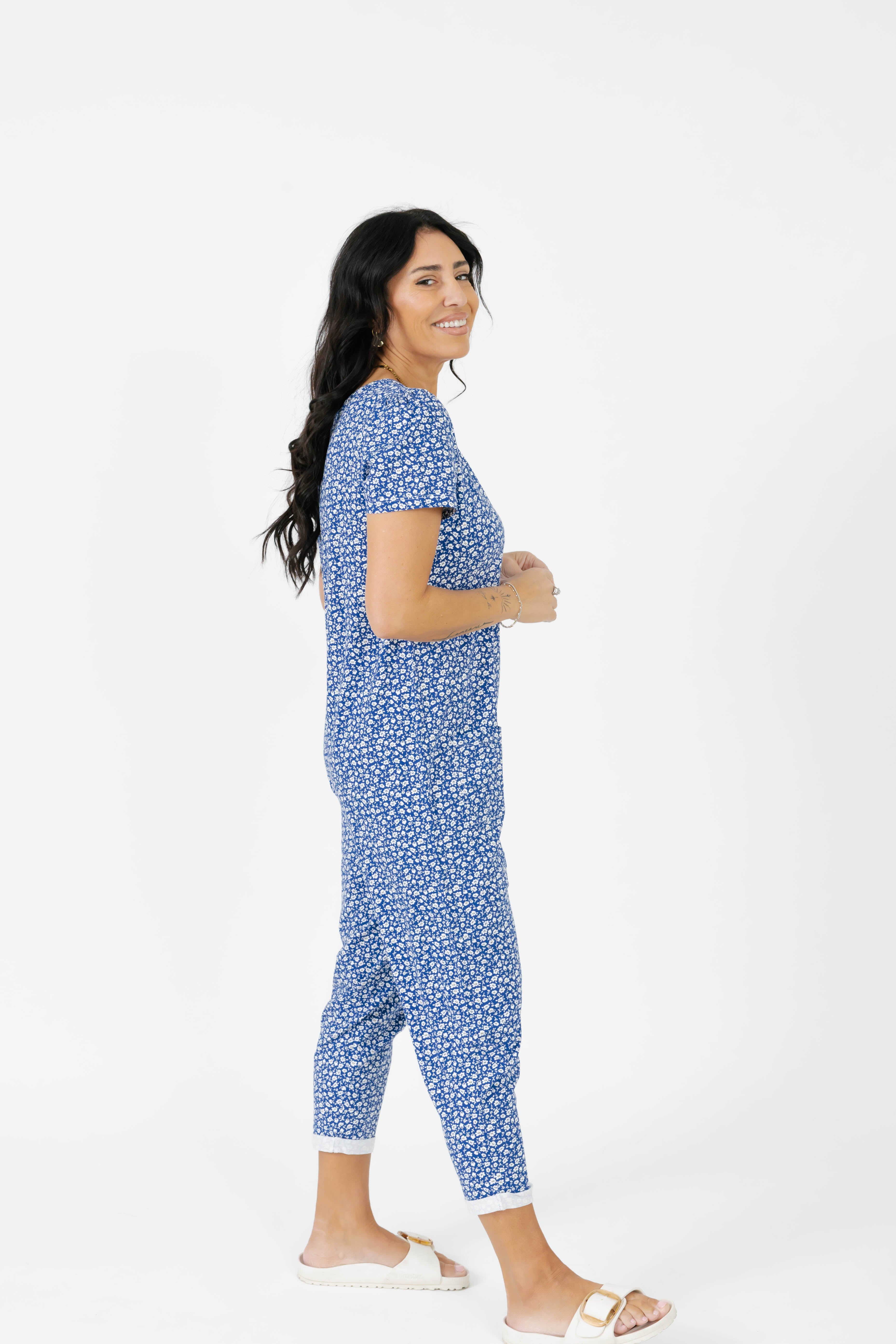 Mae Romper in Bluebell
