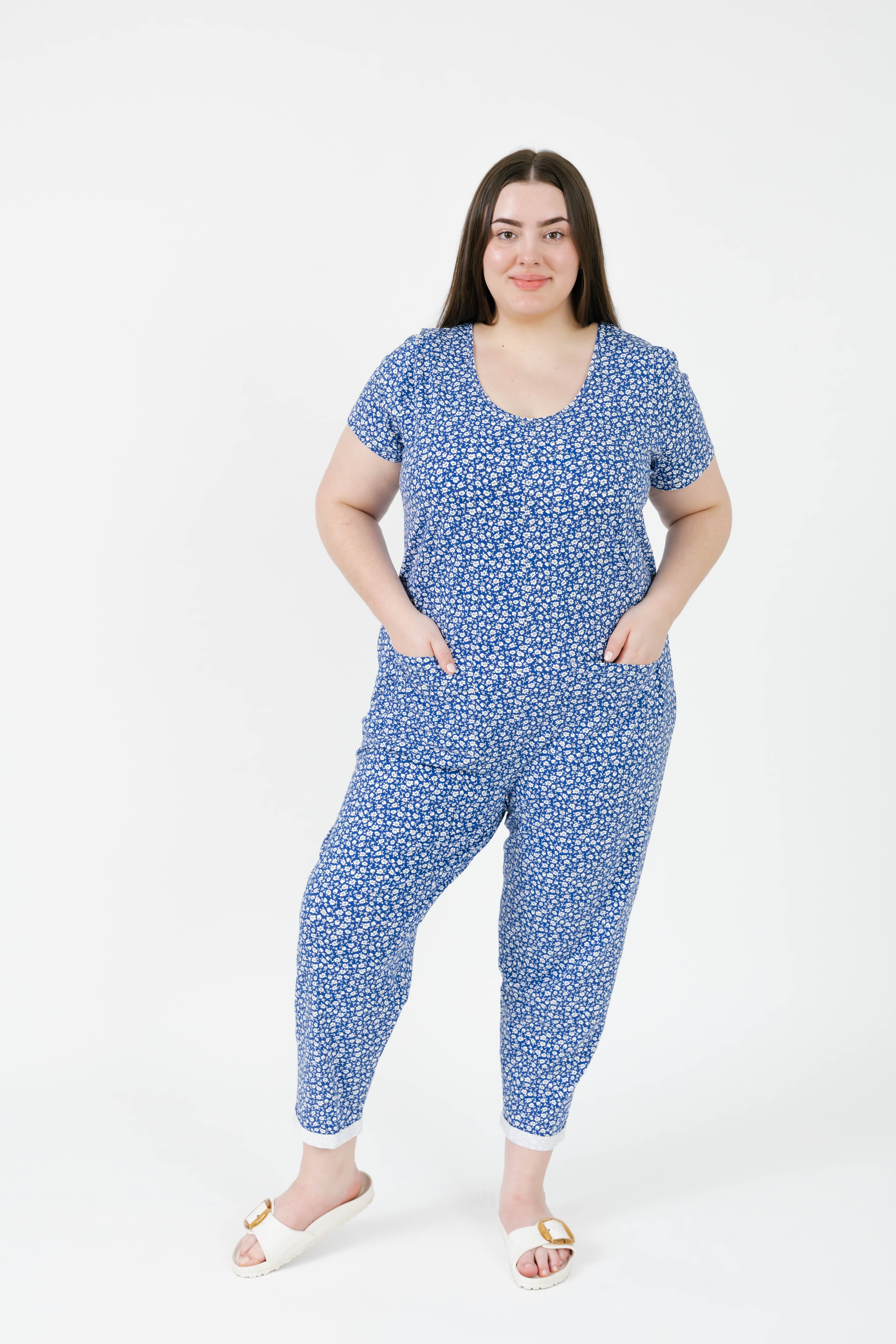 Mae Romper in Bluebell
