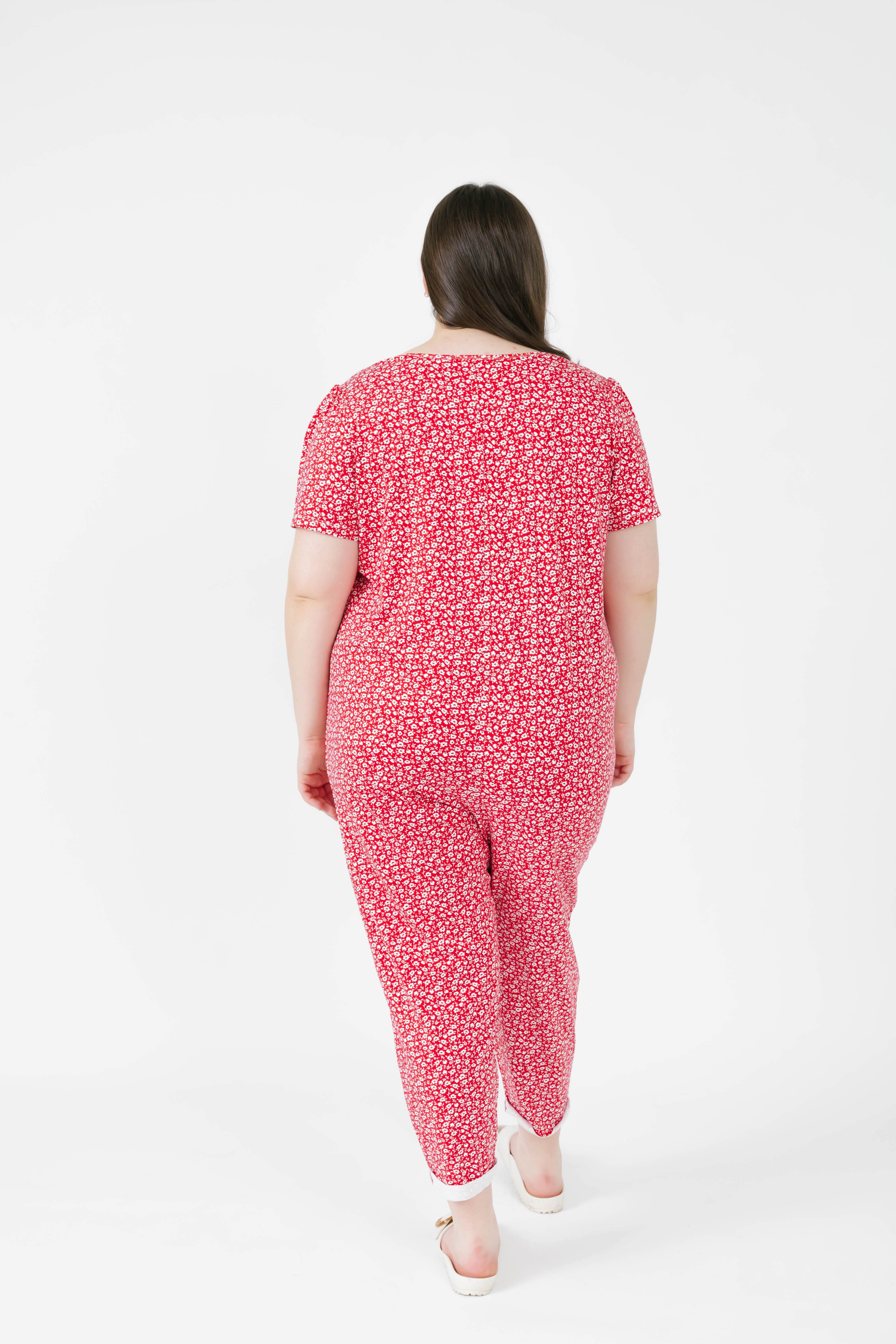 Mae Romper in Rosy Red
