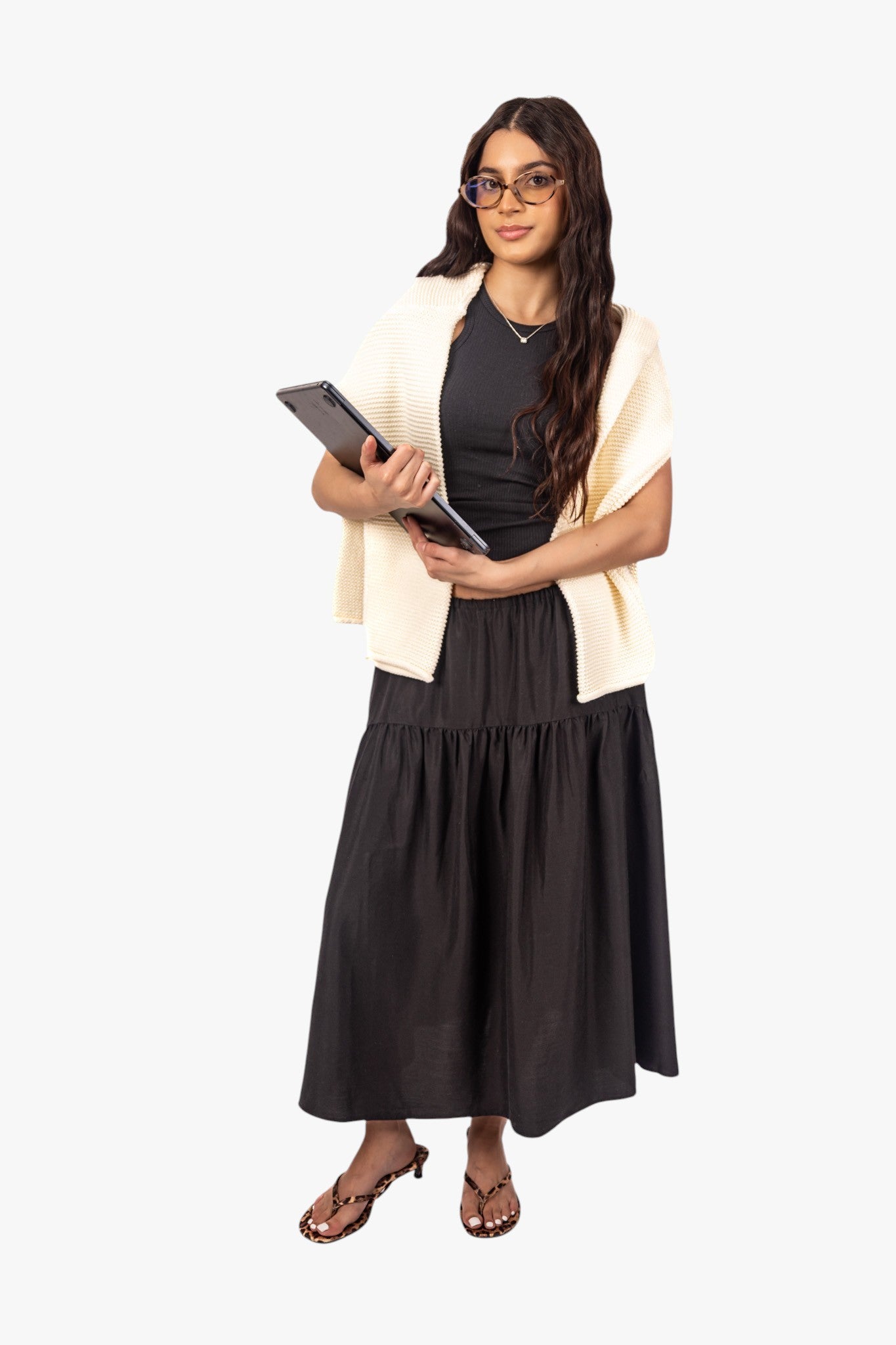 Maria Midi Skirt in Soft Black