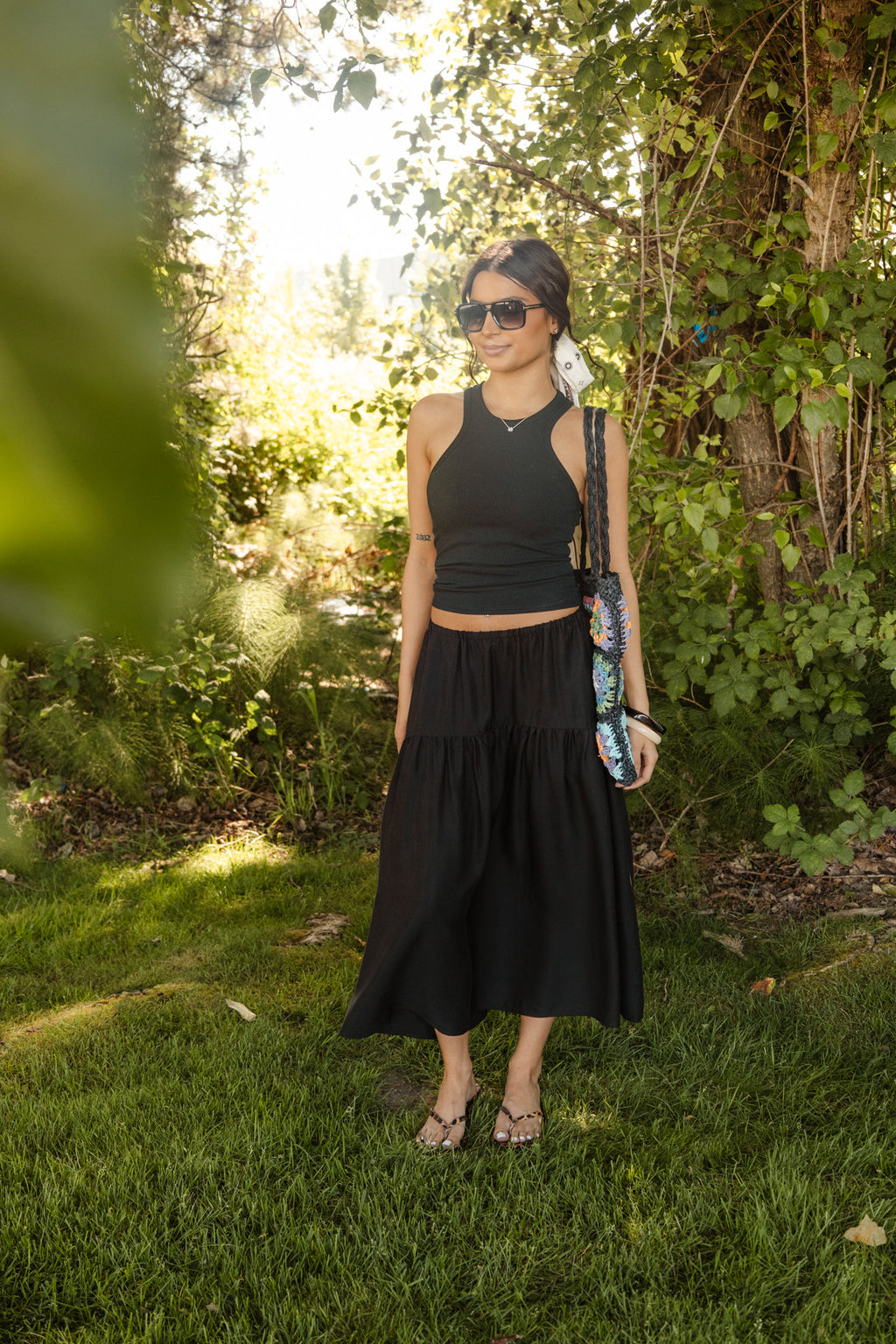 Maria Midi Skirt in Soft Black – Smash + Tess