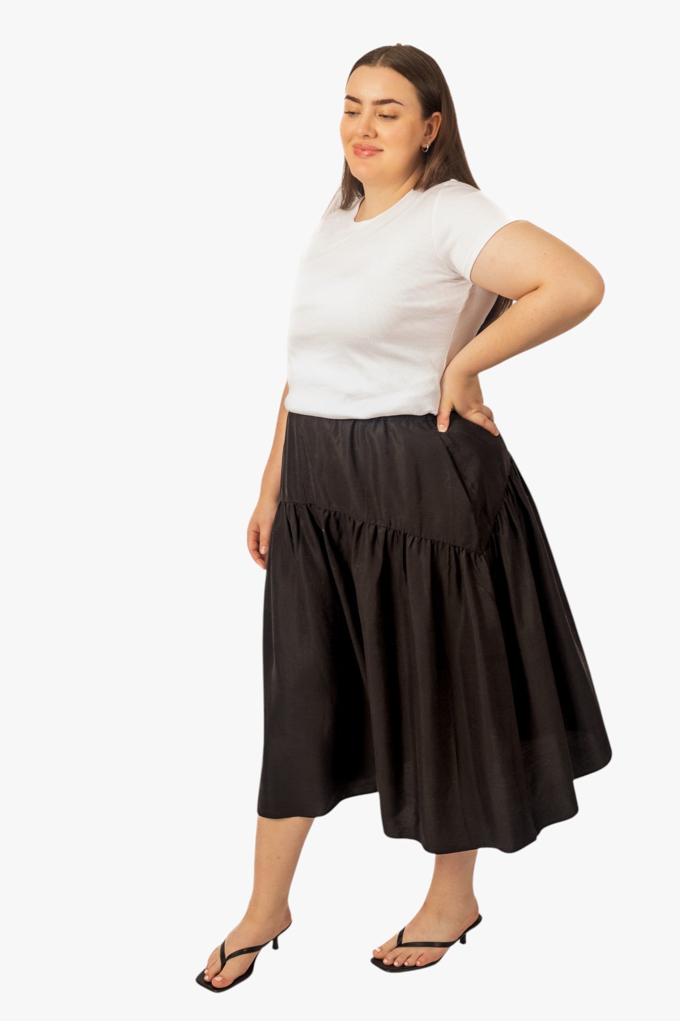 Maria Midi Skirt in Soft Black