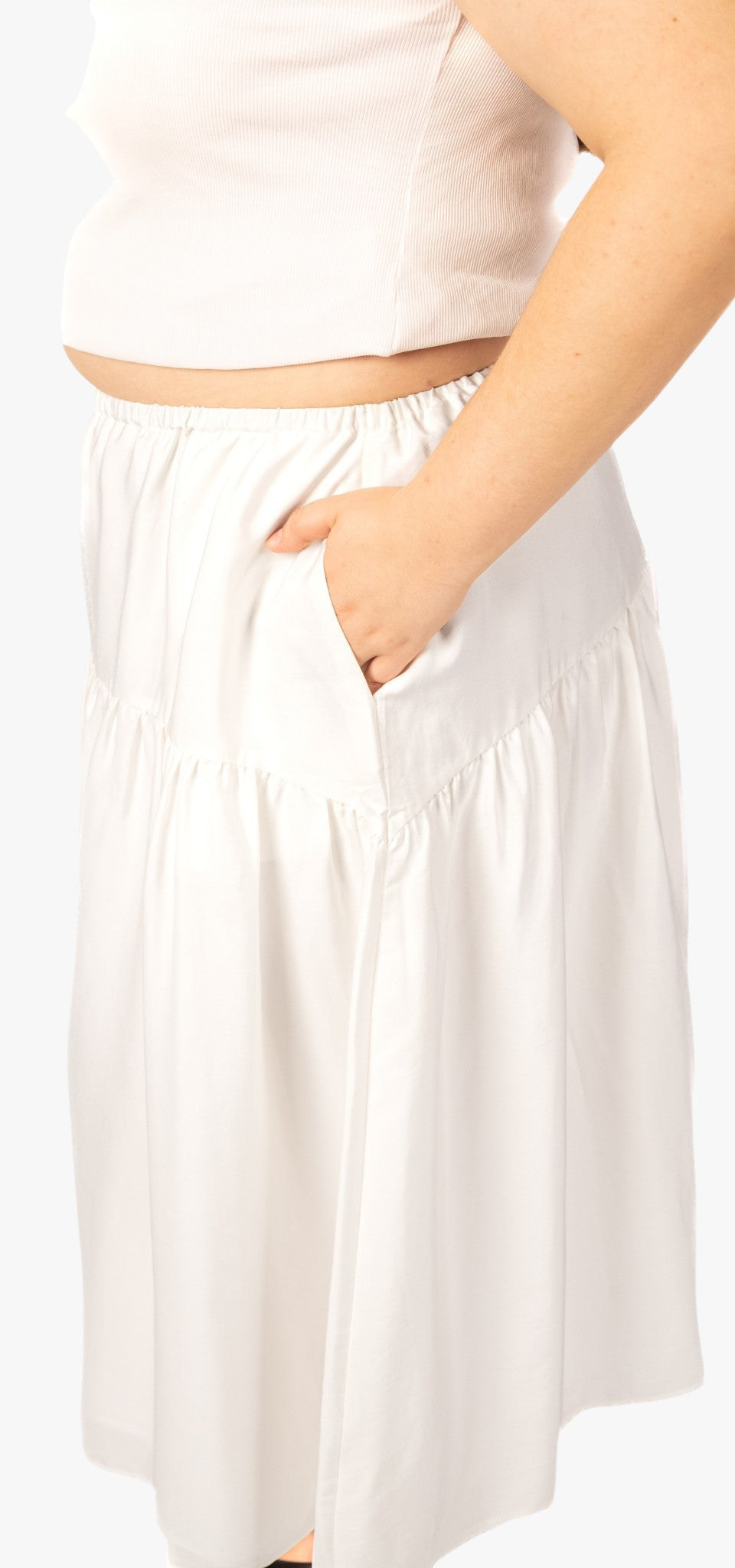 Maria Midi Skirt in Soft Cream