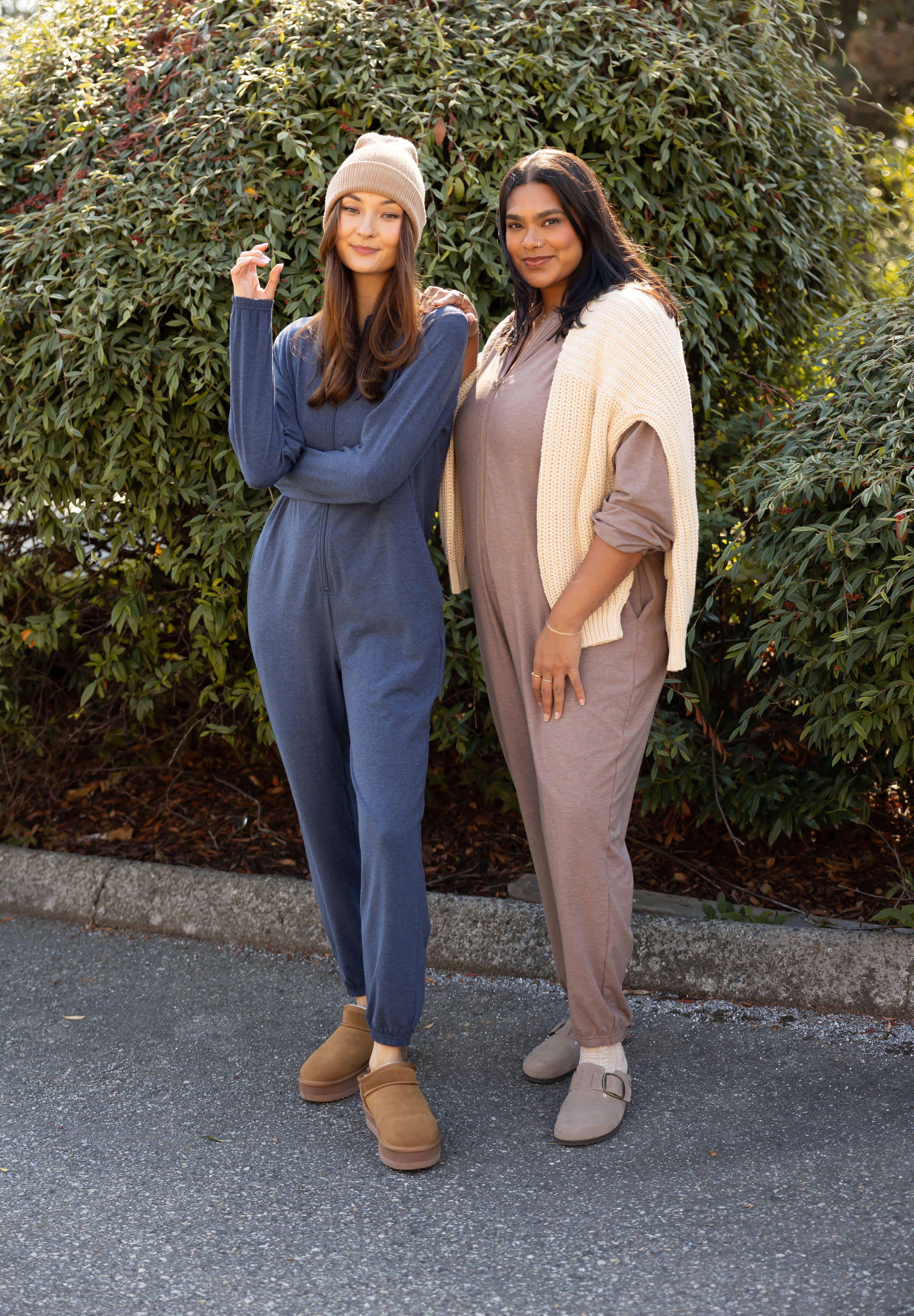 Matilda Zip Up Romper in Heather Lake