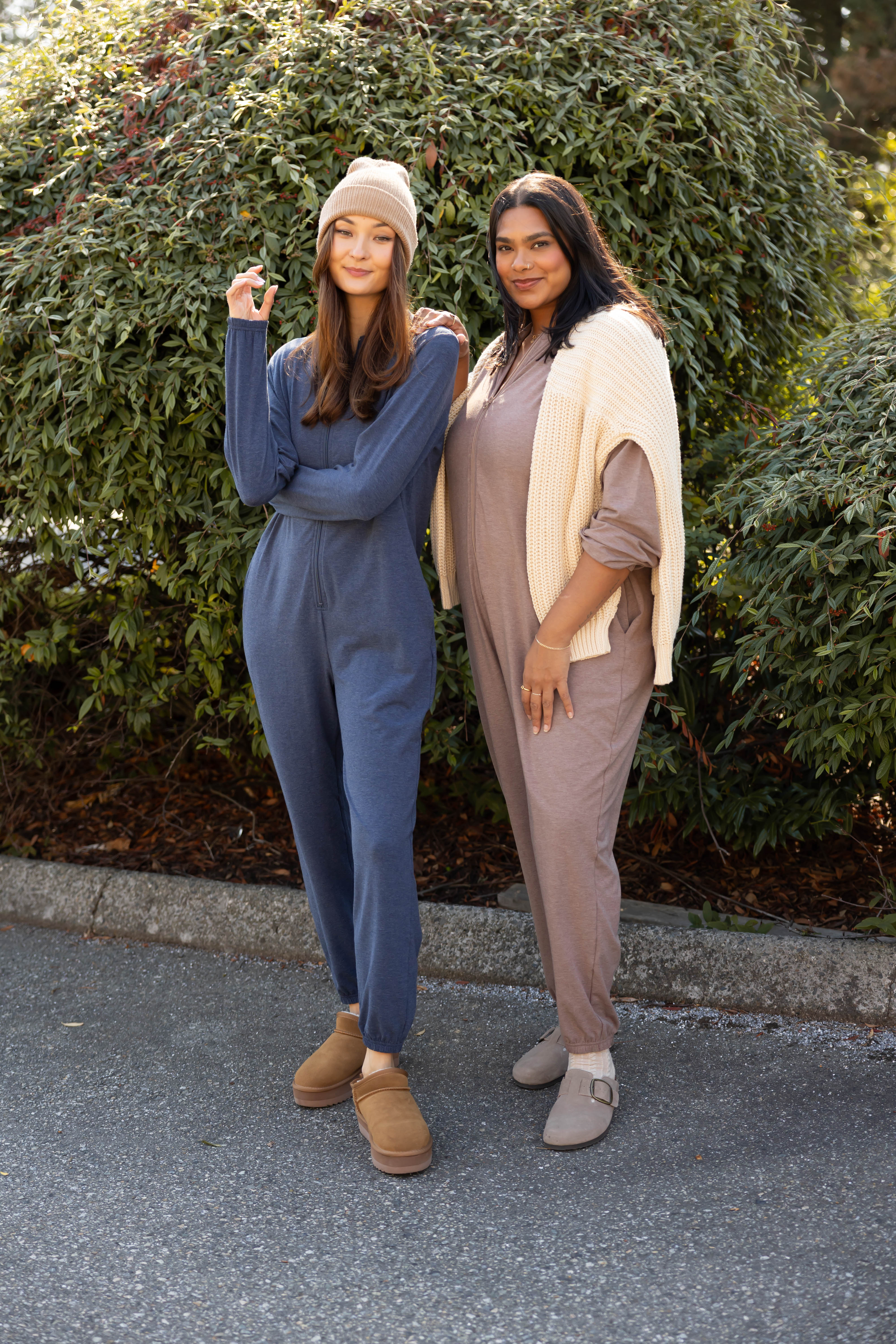 Matilda Zip Up Romper in Heather Lake