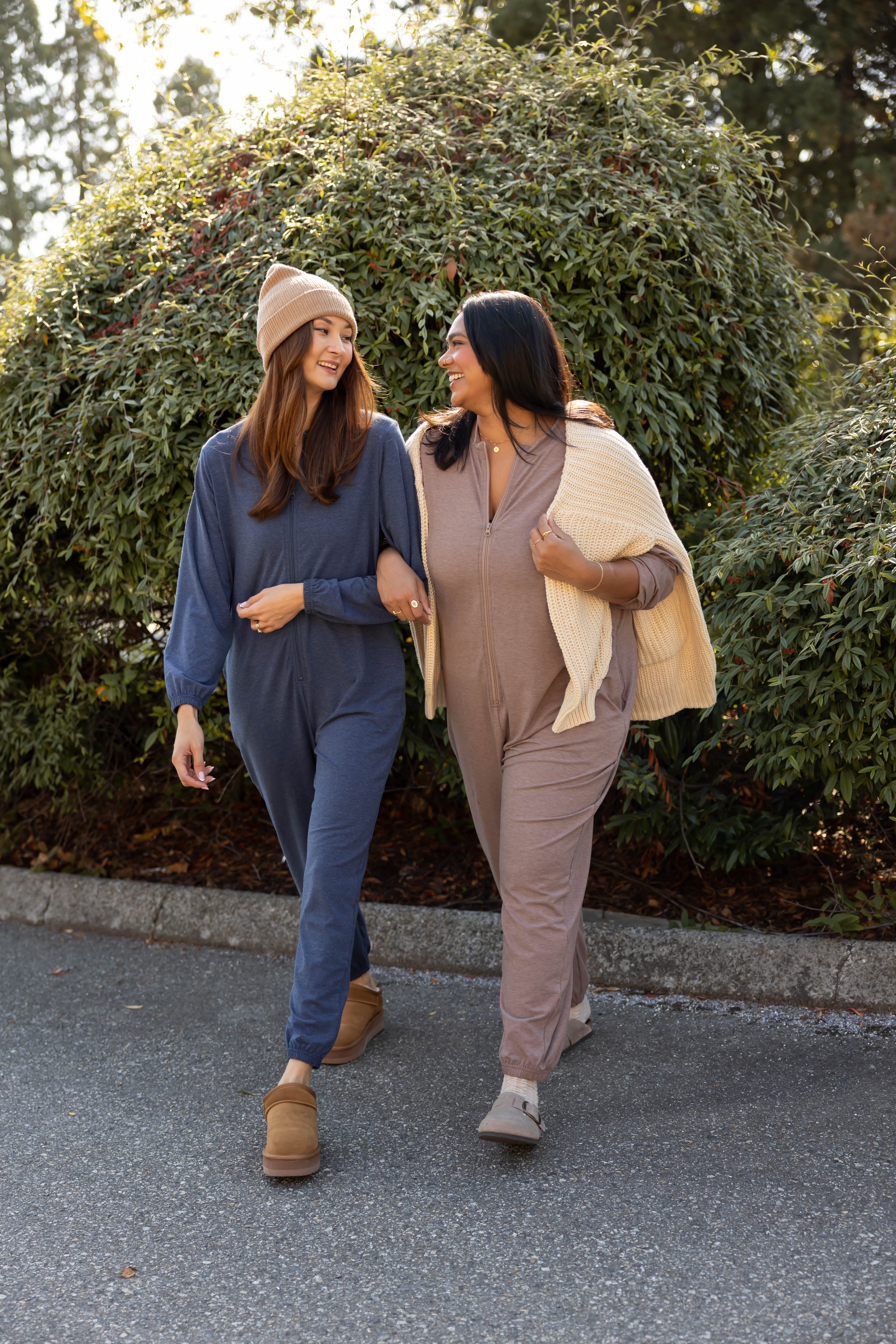 Matilda Zip Up Romper in Mocha Brown