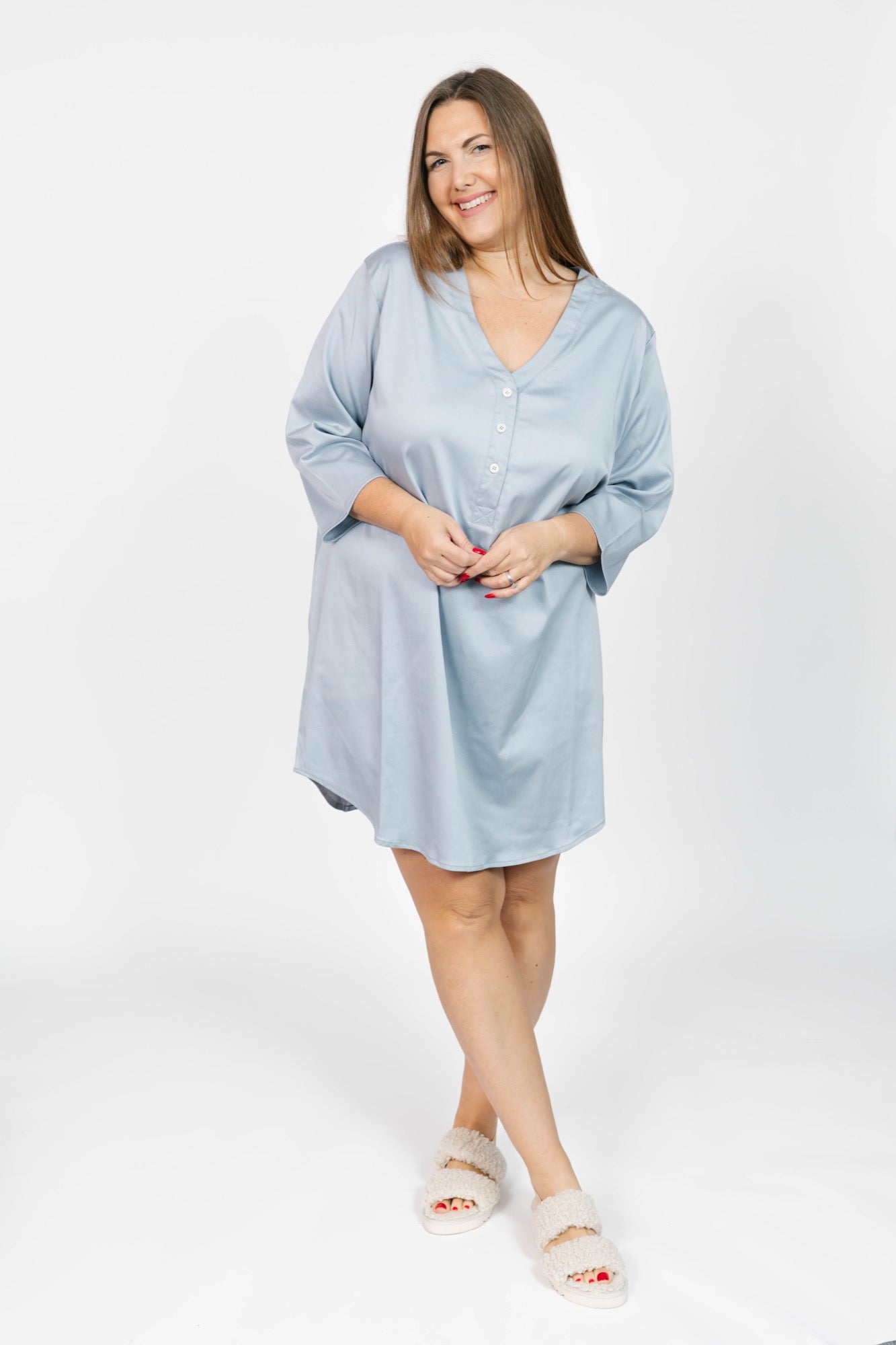 Melina Sleep Dress in Sky Blue