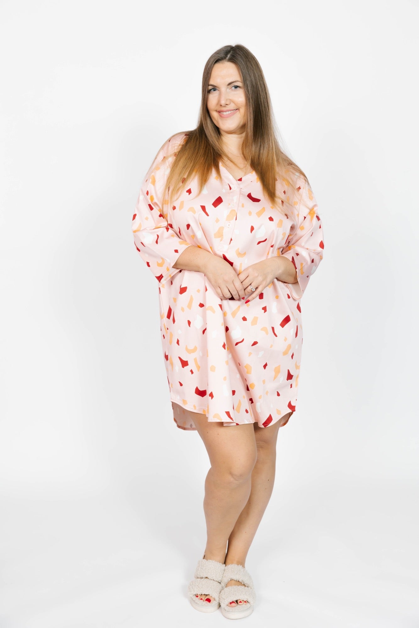 Melina Sleep Dress in Terrazzo