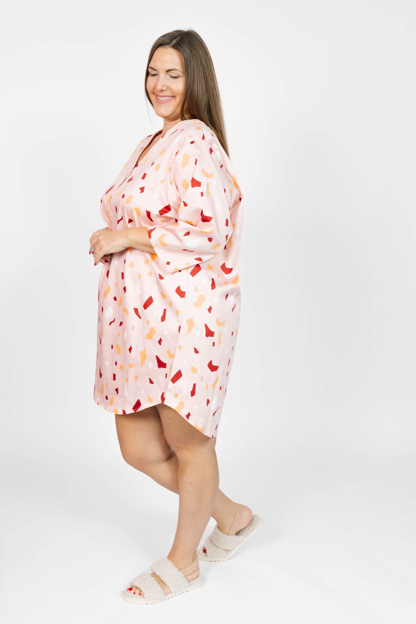 Melina Sleep Dress in Terrazzo