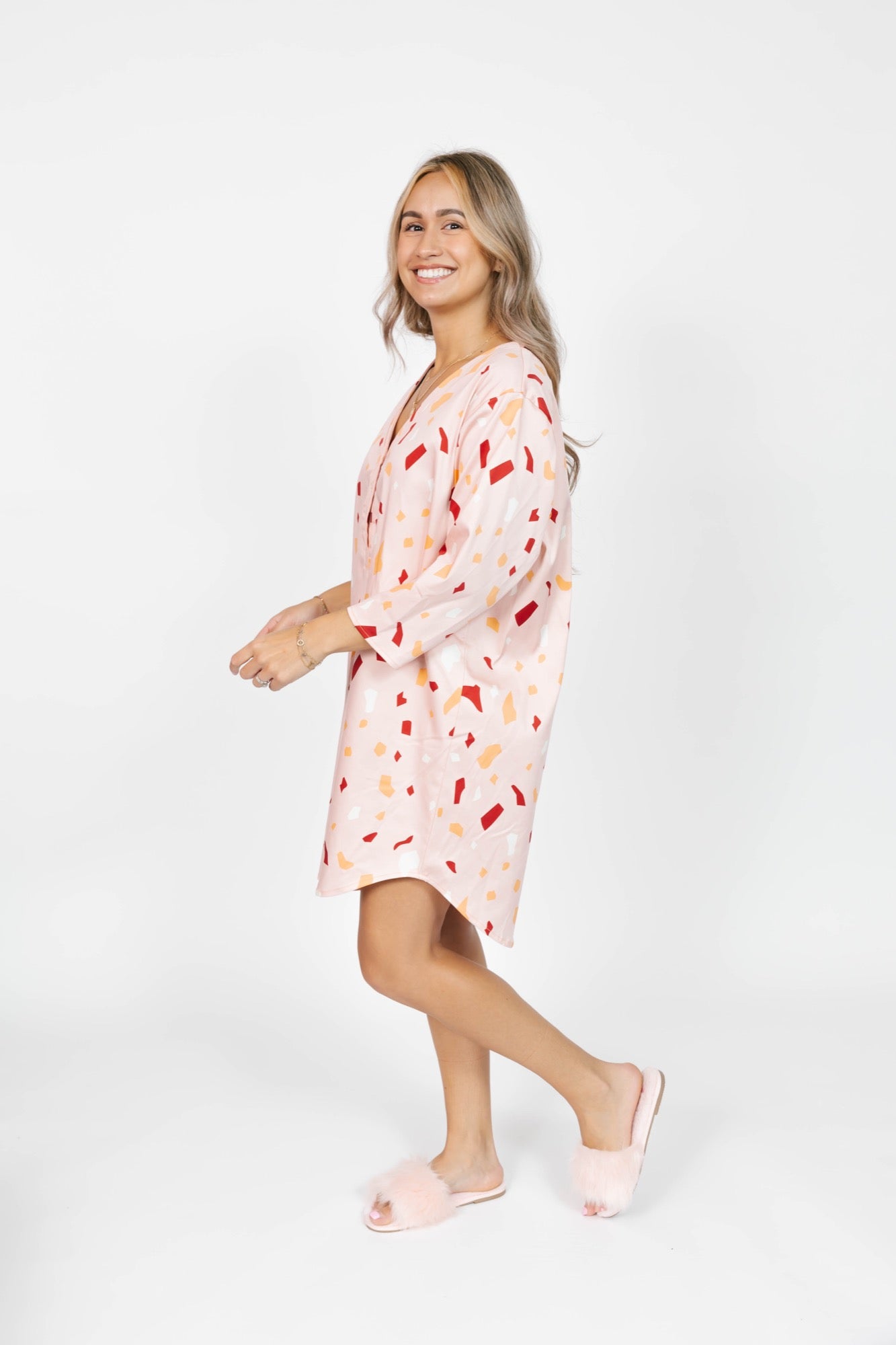 Melina Sleep Dress in Terrazzo